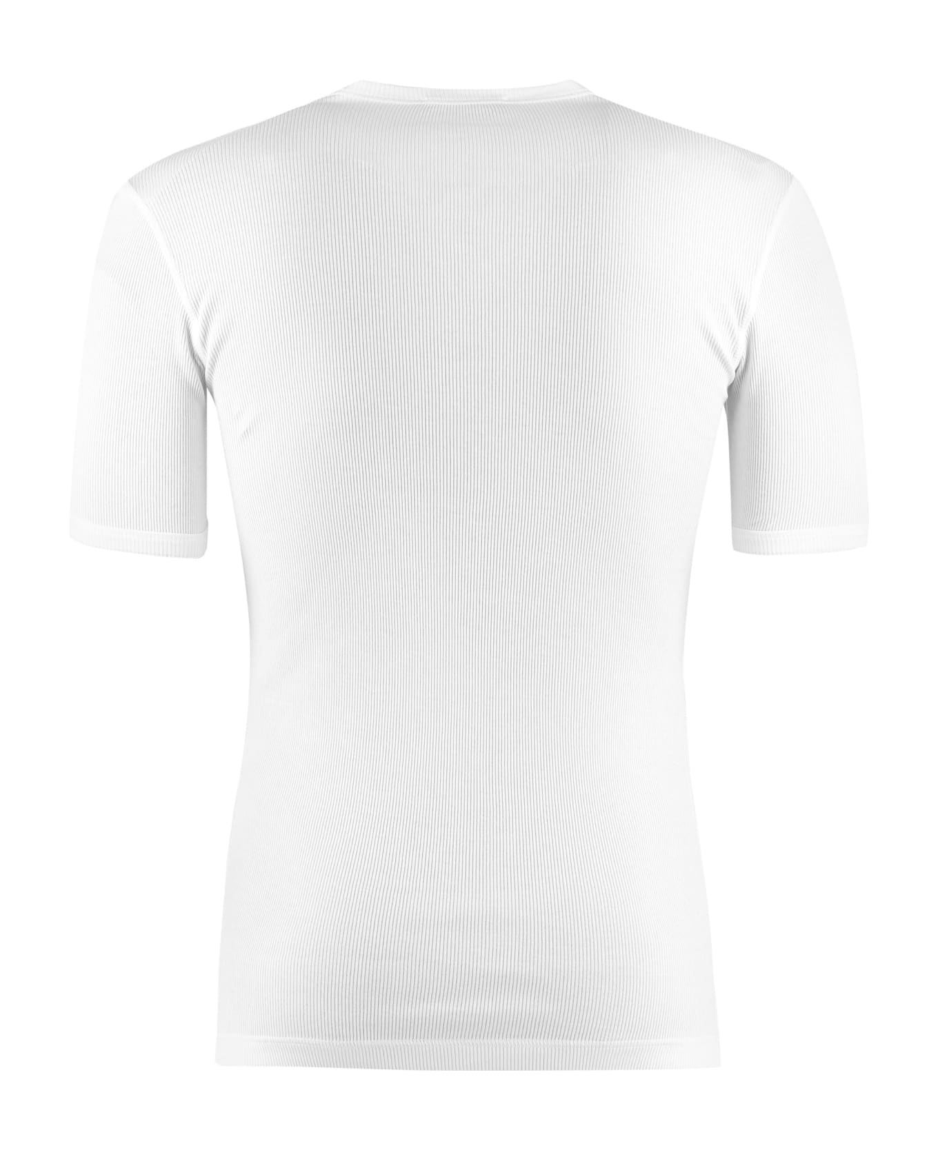 Dolce & Gabbana Ribbed Cotton Crew-neck T-shirt - White