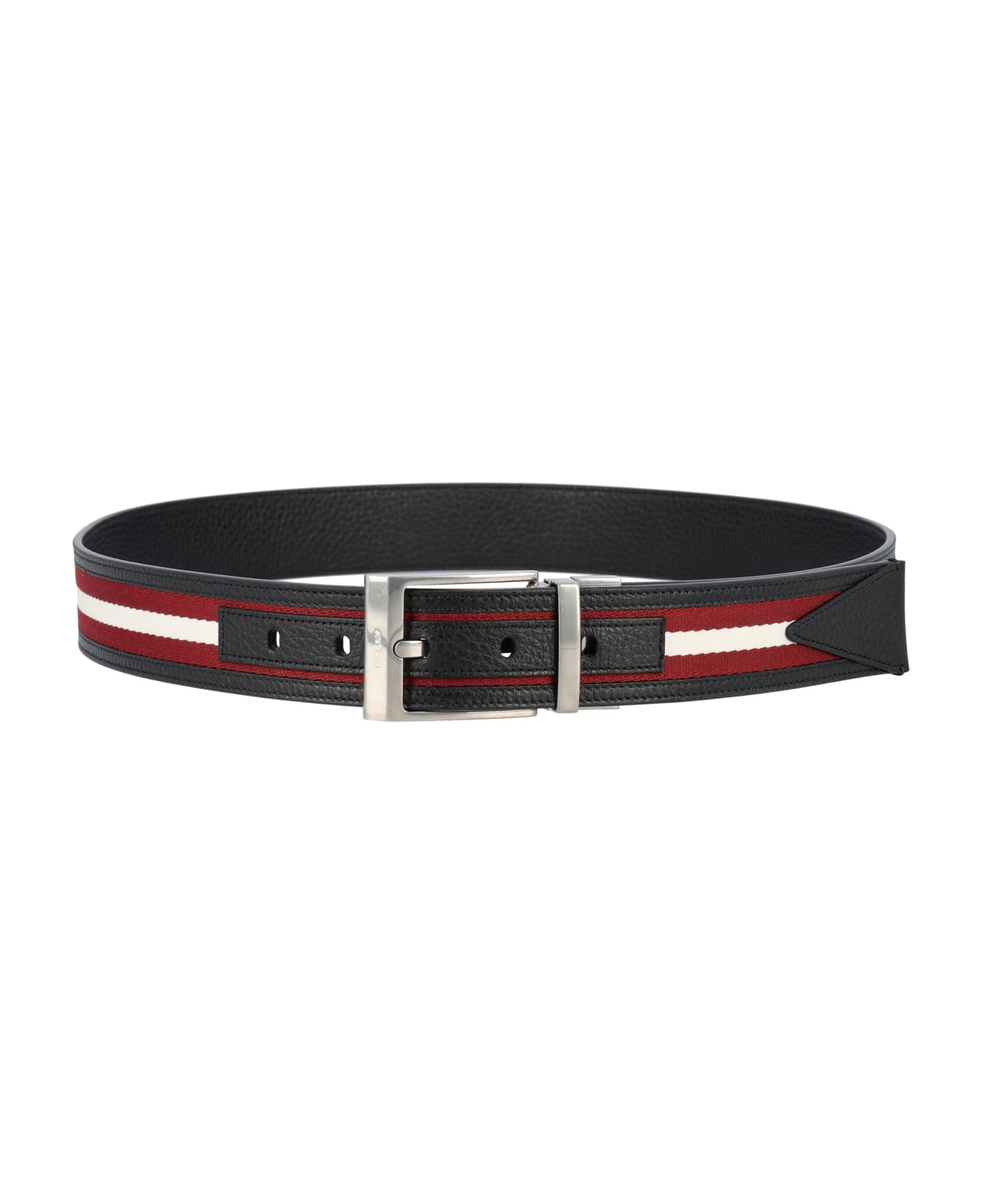 Bally Shiffie 35 Belt - BLACK+RED/BONE+PALL