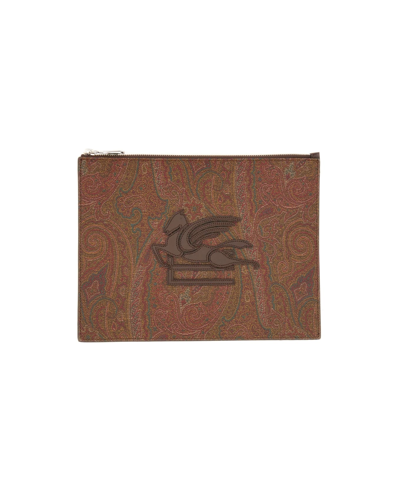 Etro Dpp Pouch "essential Paisley" - BROWN