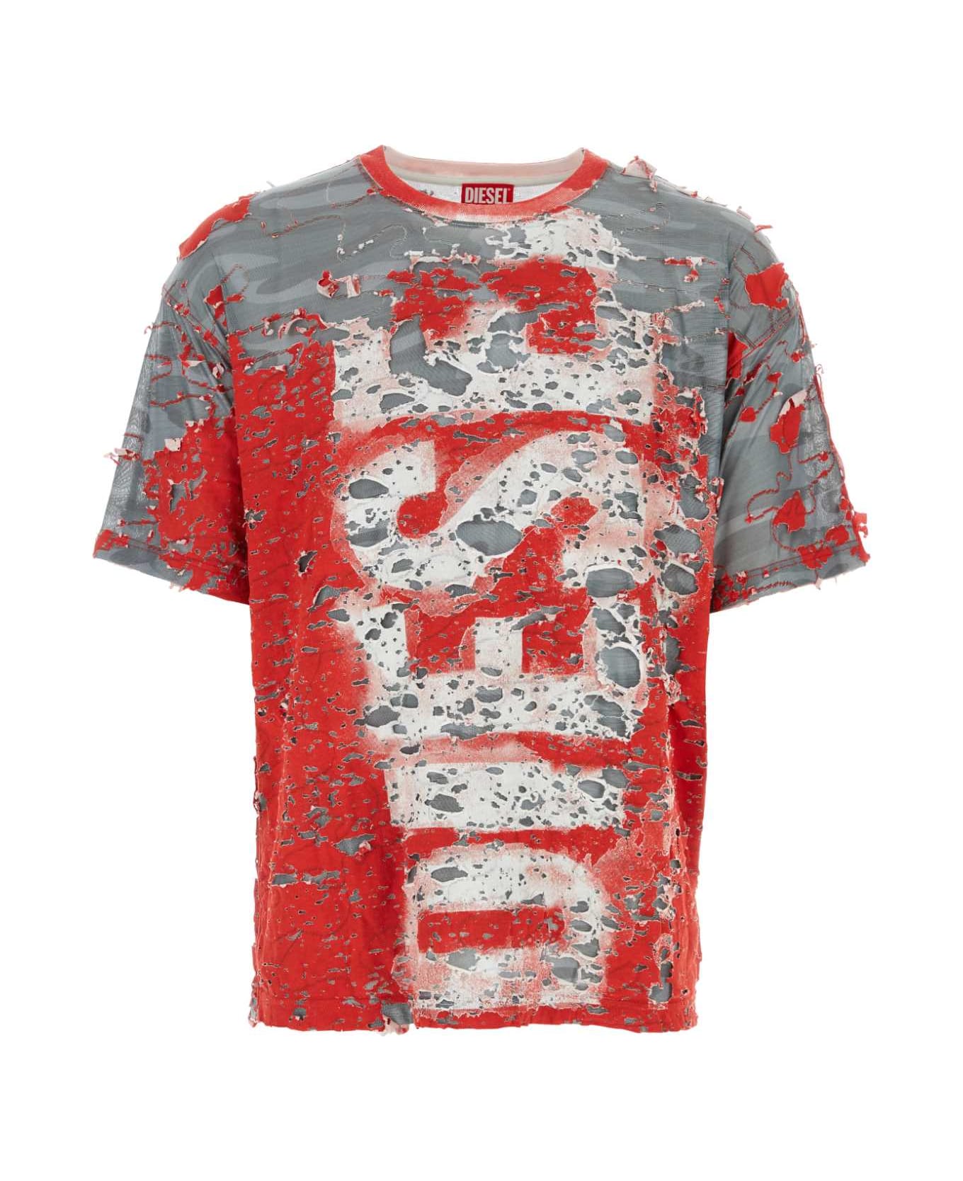 Diesel Multicolor Cotton Blend T-boxt-peel T-shirt - 42AA