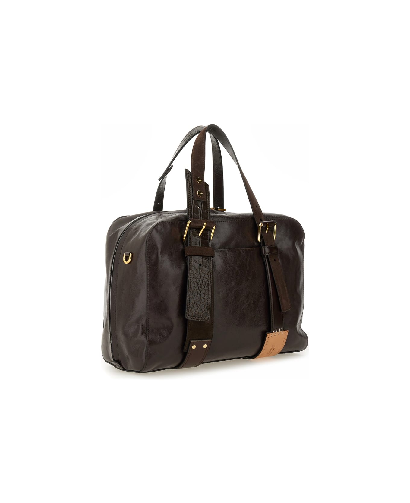 Moschino Leather Bag. - BROWN