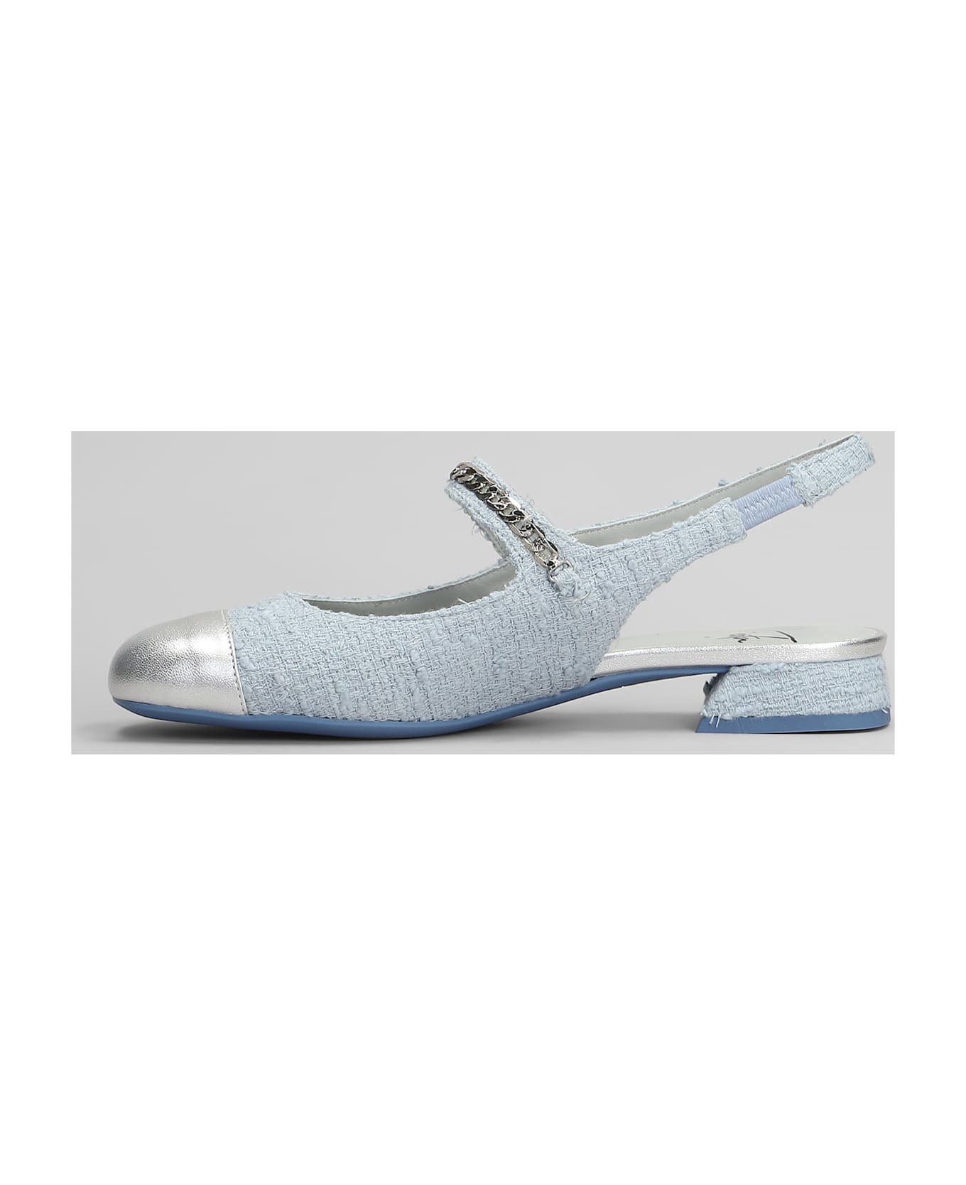 Roberto Festa Yolanda Ballet Flats In Cyan Fabric - cyan