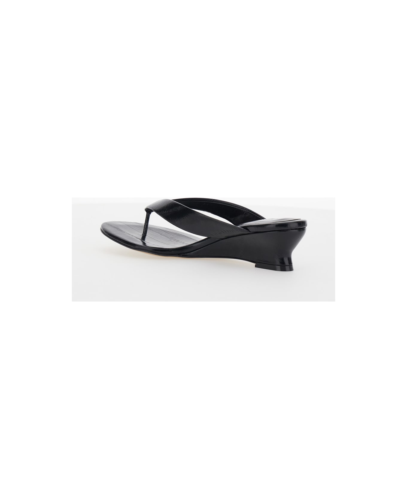 Le Monde Beryl Micro Wedge Thong Sandal - Black