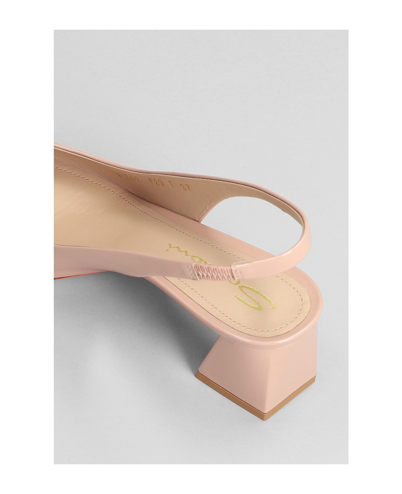 Santoni Medium Heel Slingbacks - powder