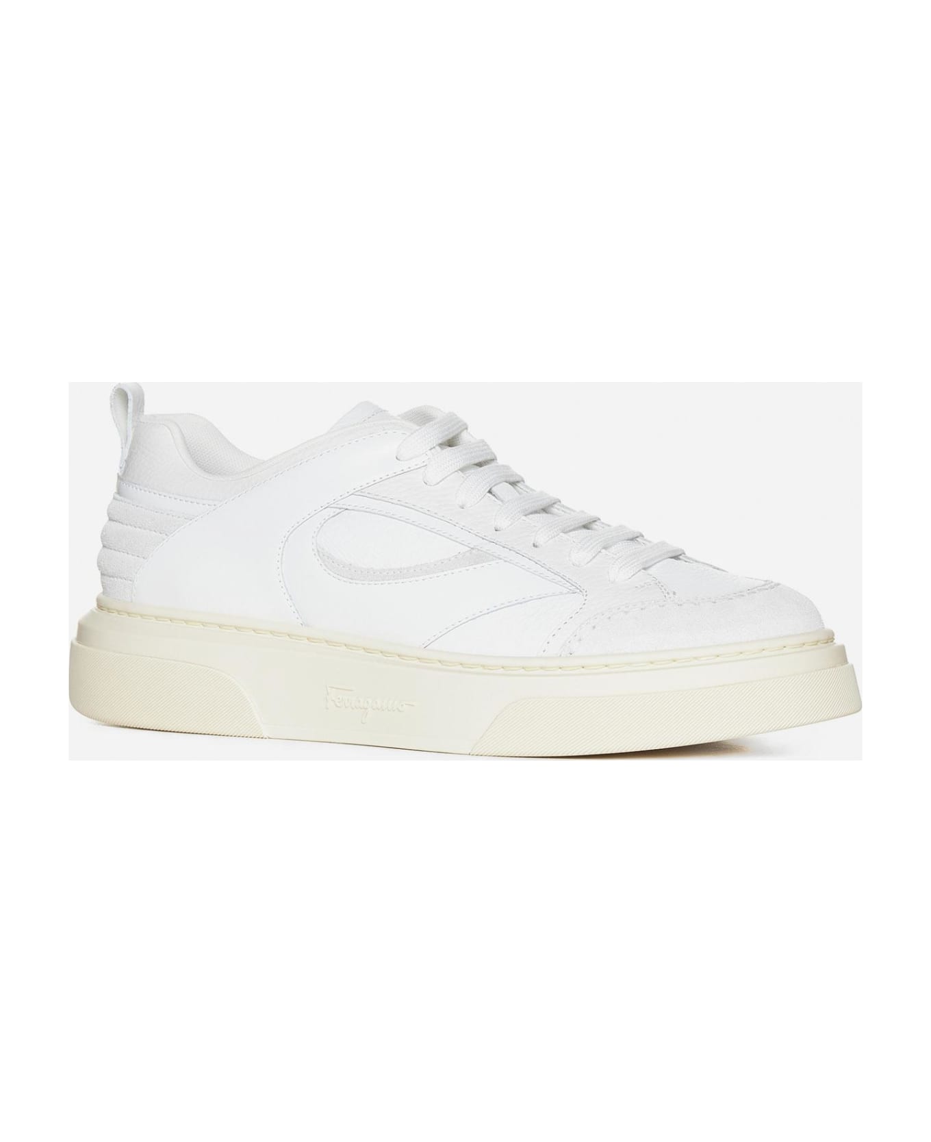 Ferragamo Cassina Leather Sneakers - White スニーカー