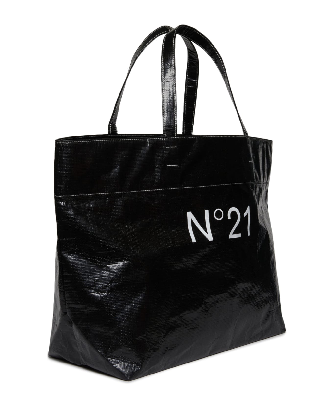 N.21 N21w23u Bags N°21 Black Shopper Bag With Institutional Logo - Nero