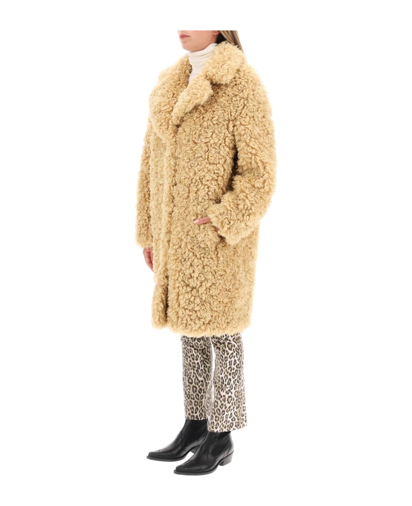 STAND STUDIO 'camille' Faux Fur Cocoon Coat - LIGHT CARAMEL (Brown)