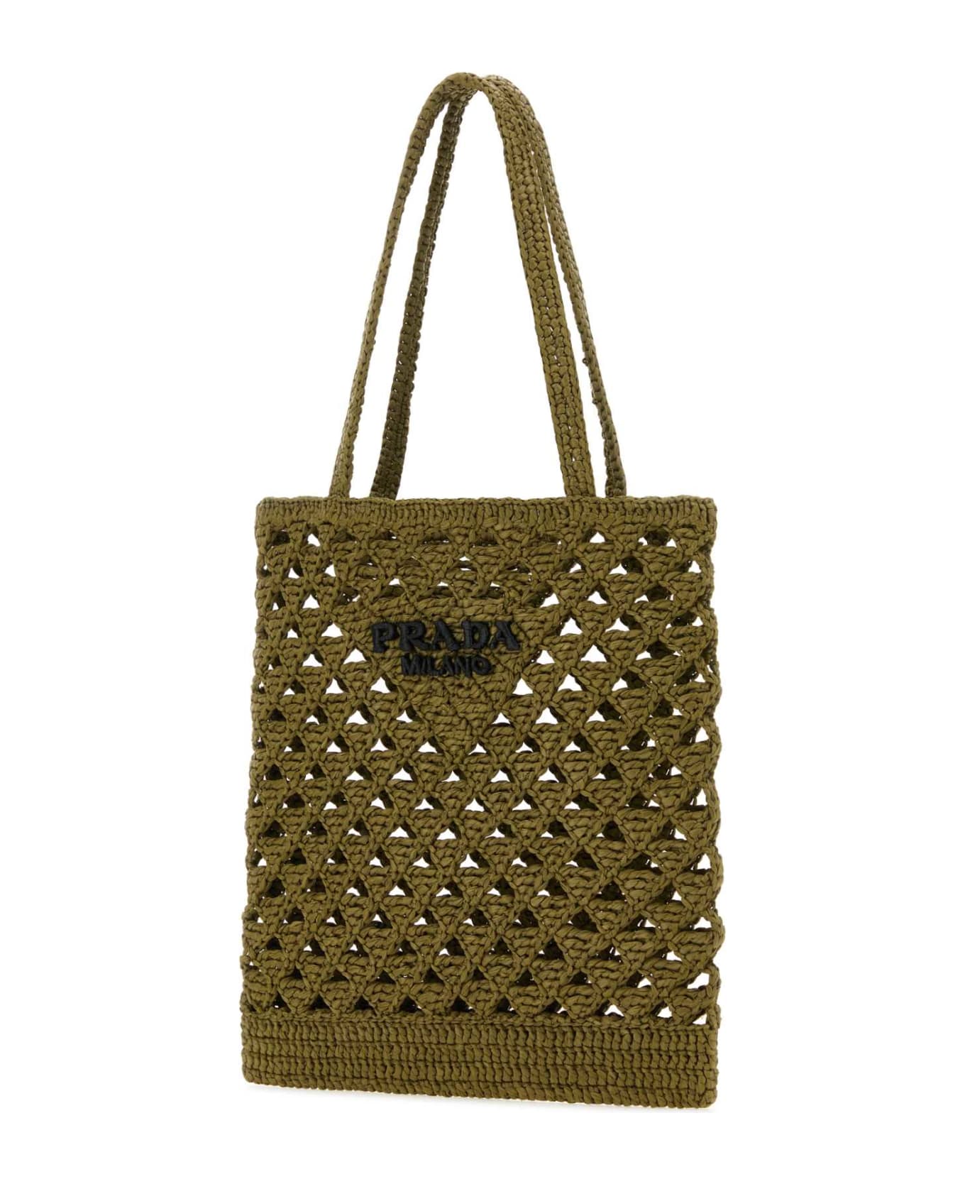 Prada Khaki Straw Handbag - OLIVA