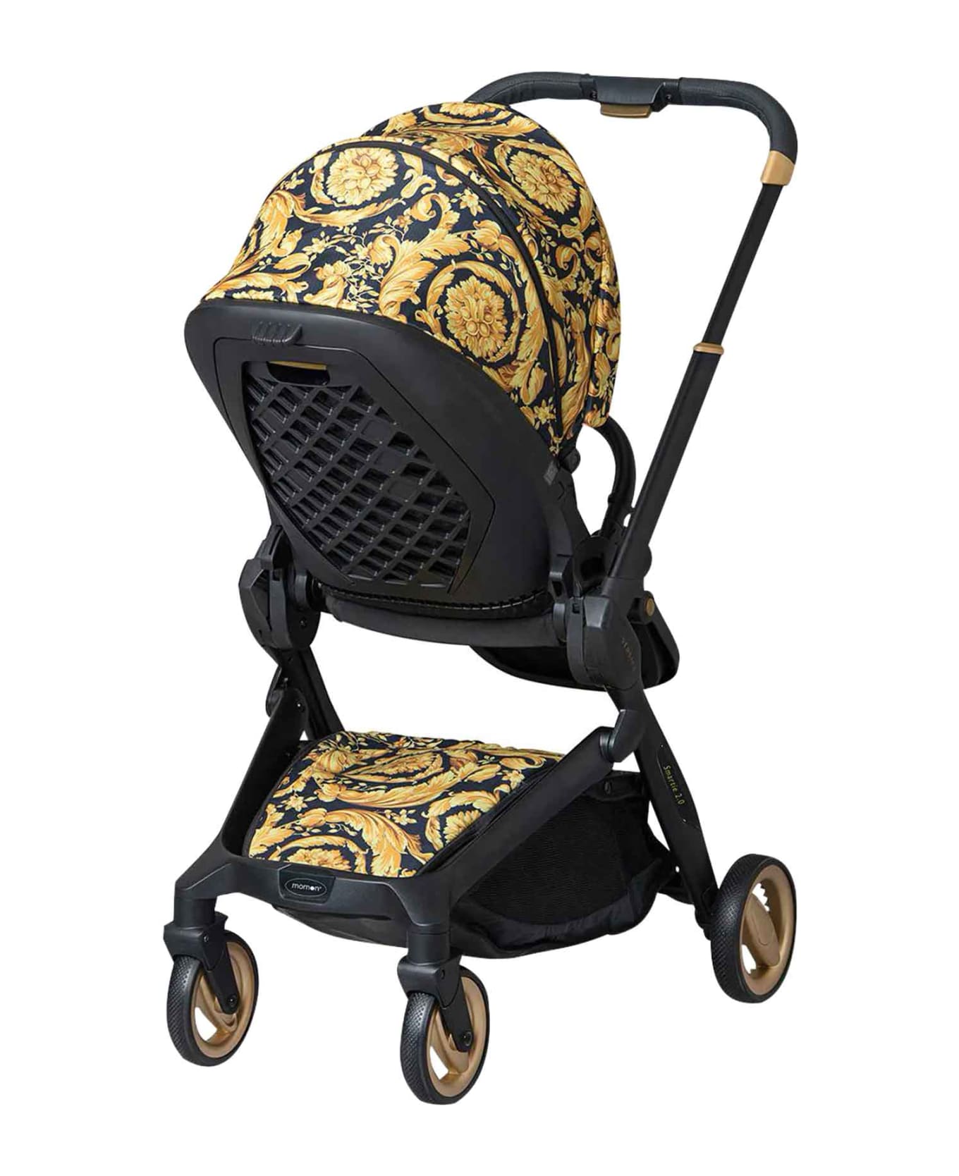 Versace Stroller With Baroque Print - Nero/oro