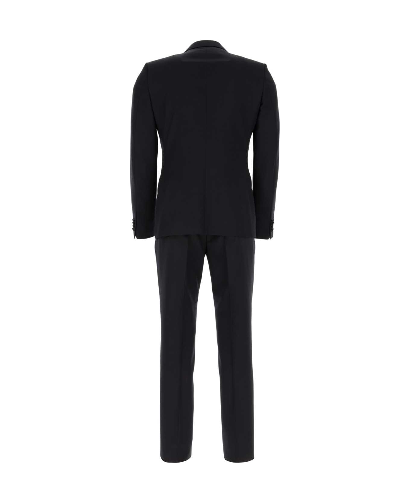 Zegna Black Wool Blend Suit - 8R