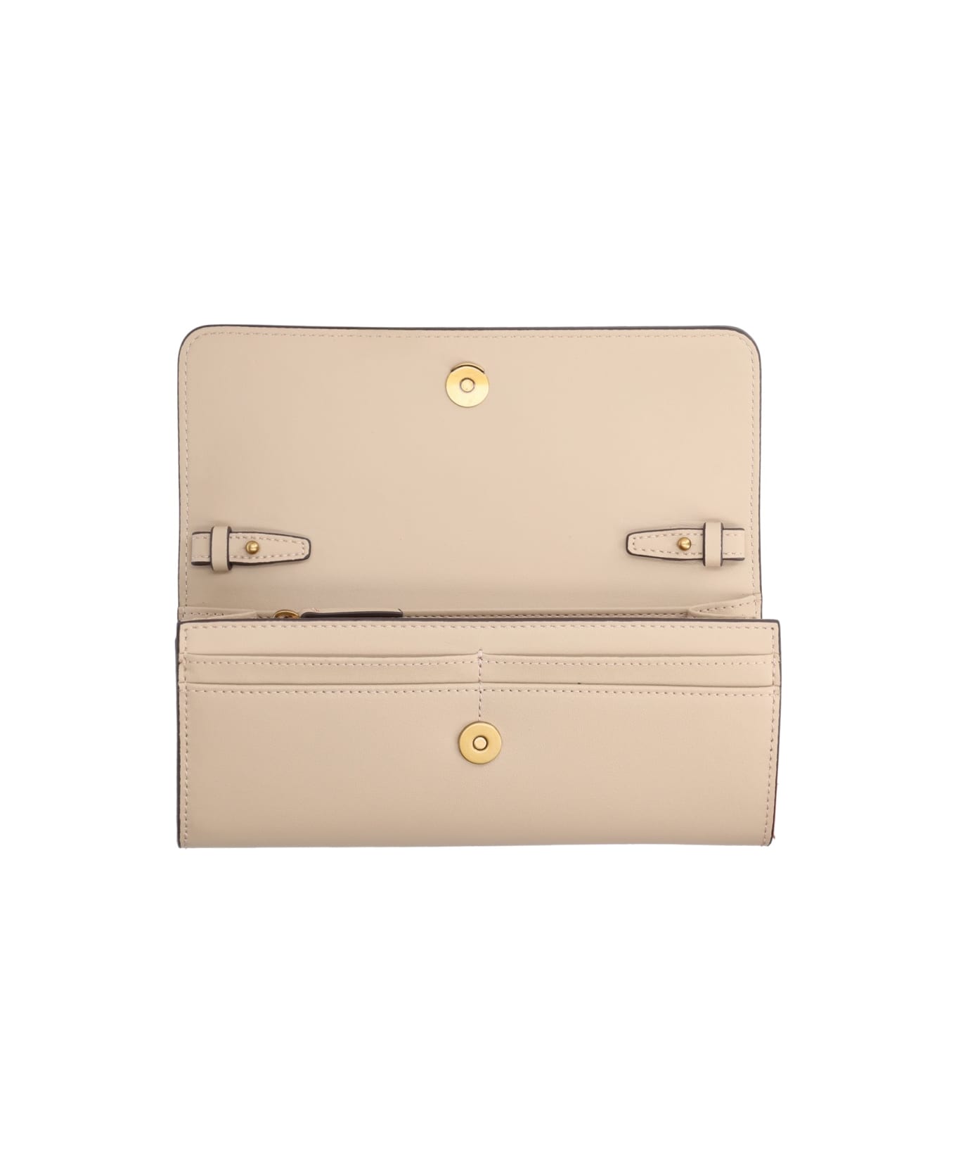 Pinko Wallet With Shoulder Strap - BEIGE