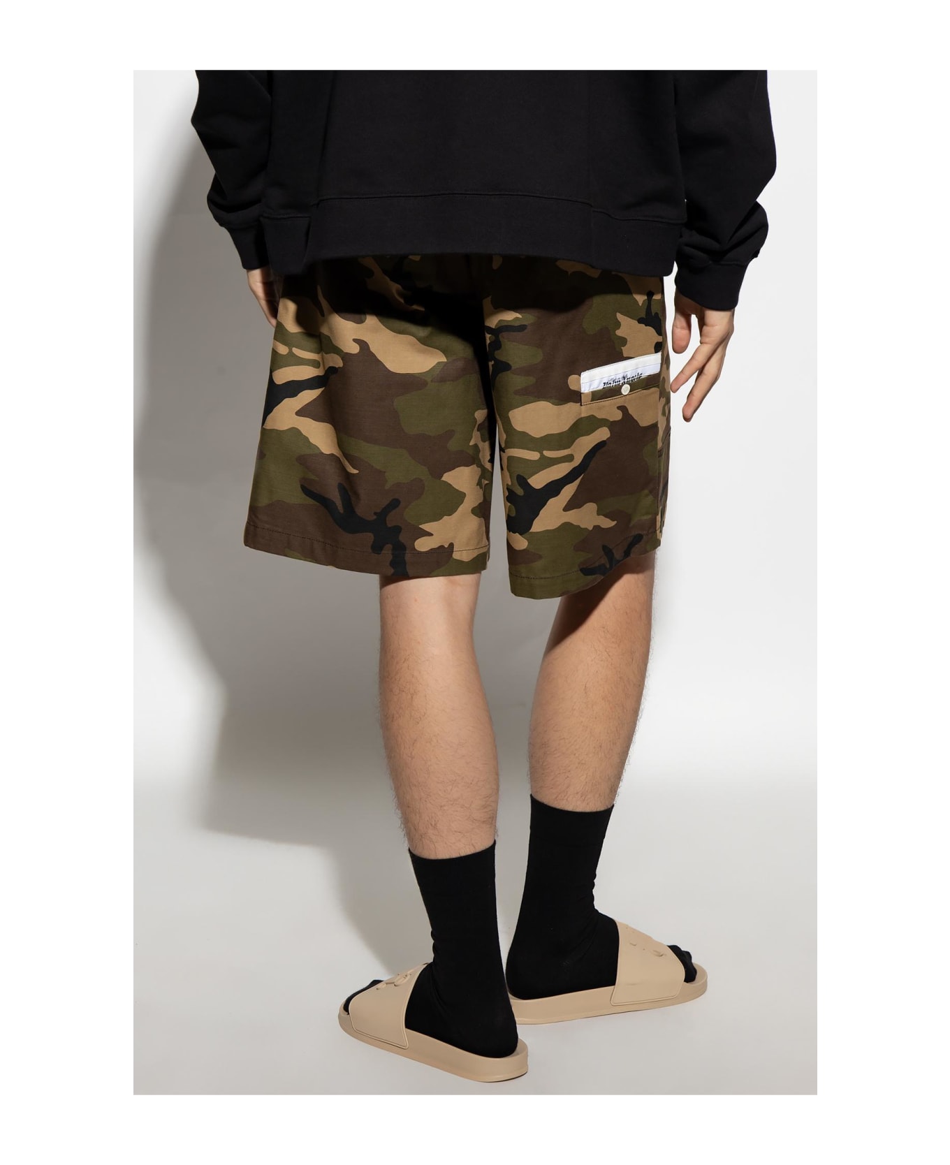 Palm Angels Camouflage-printed Wide-leg Shorts