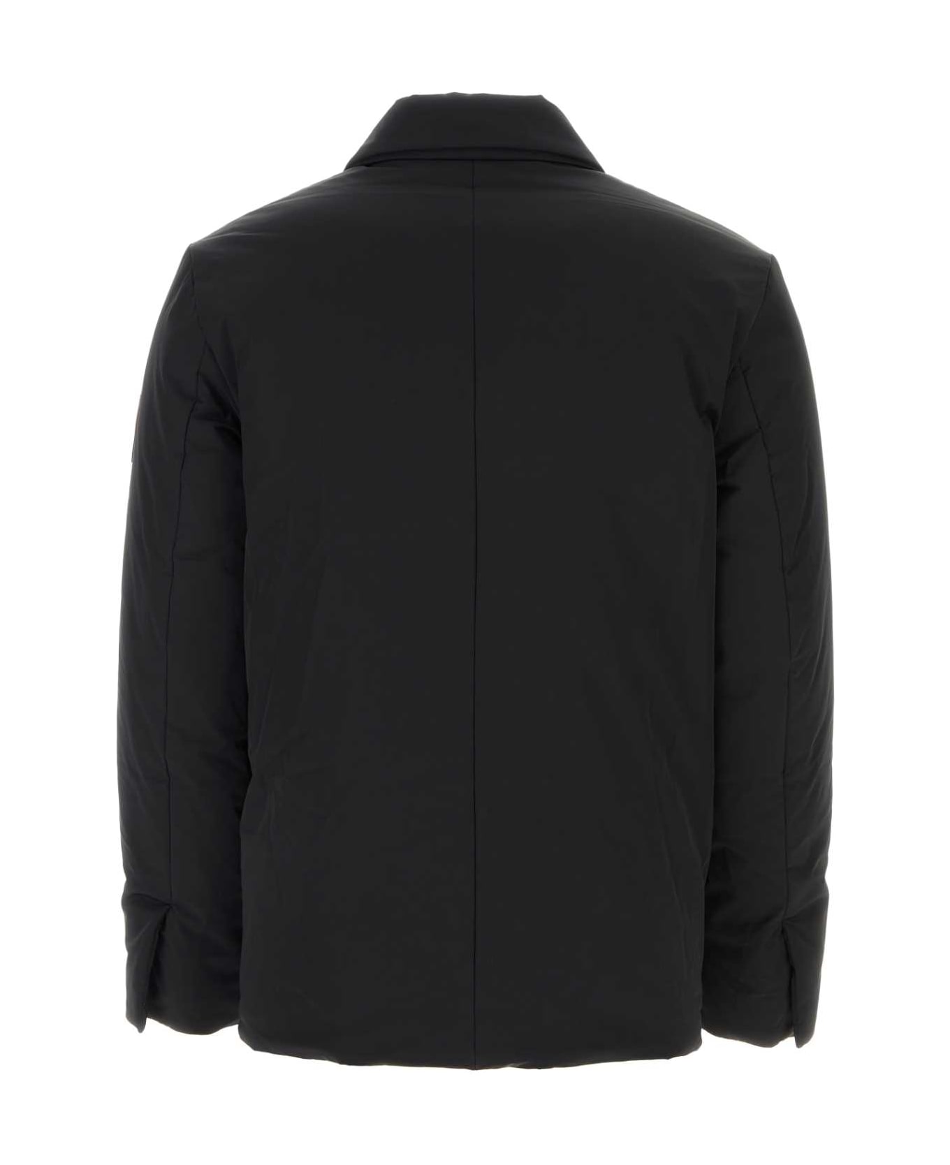 Ferragamo Black Stretch Nylon Padded Jacket - NERO