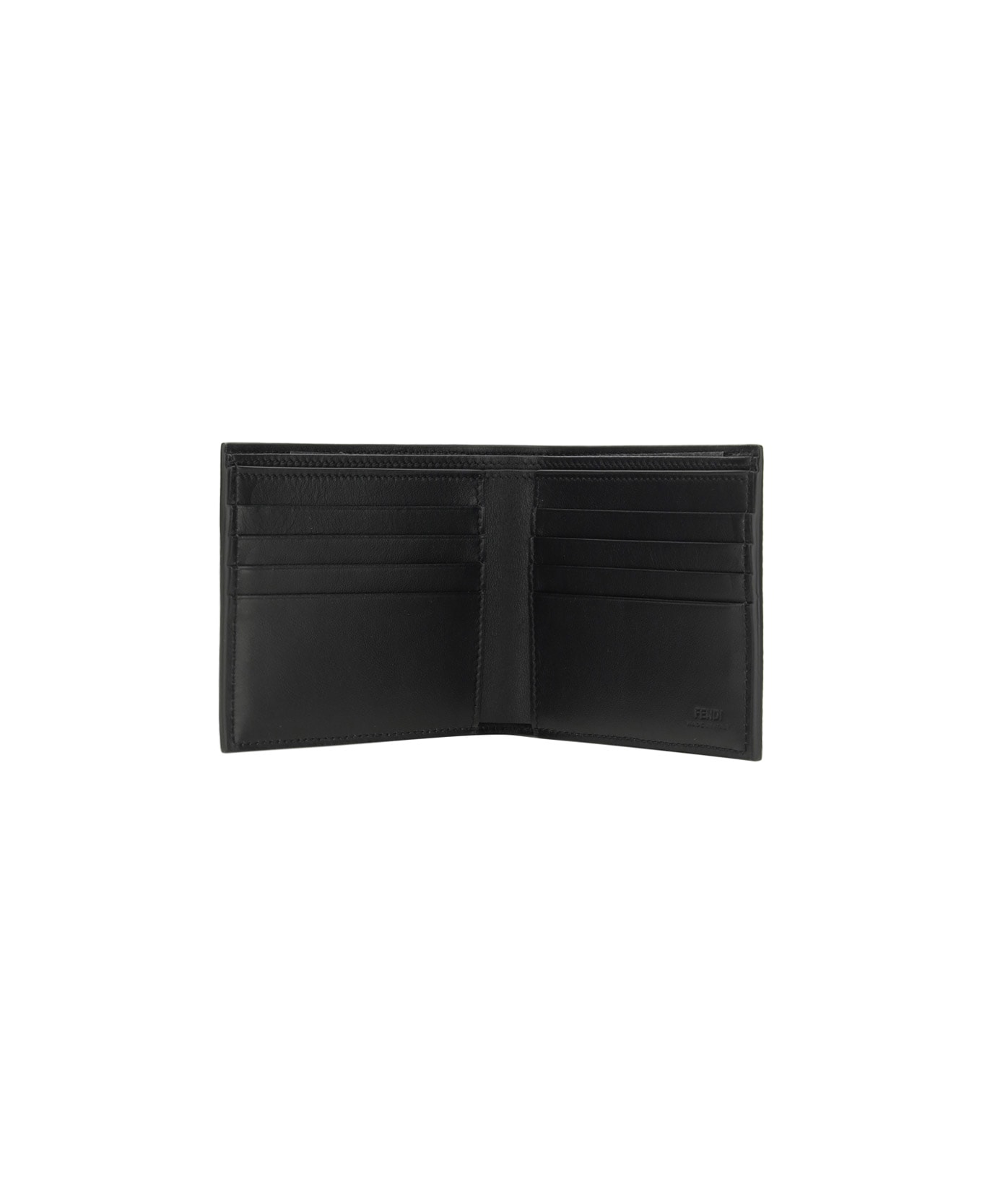 Fendi Signature Bi-fold Wallet - Nero+rubs