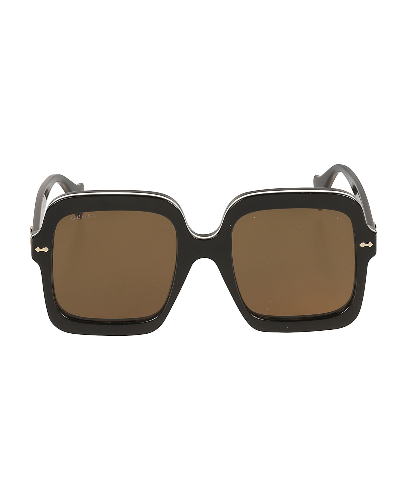 Gucci Eyewear Square Frame Gg Sunglasses anniversary - Black/Brown