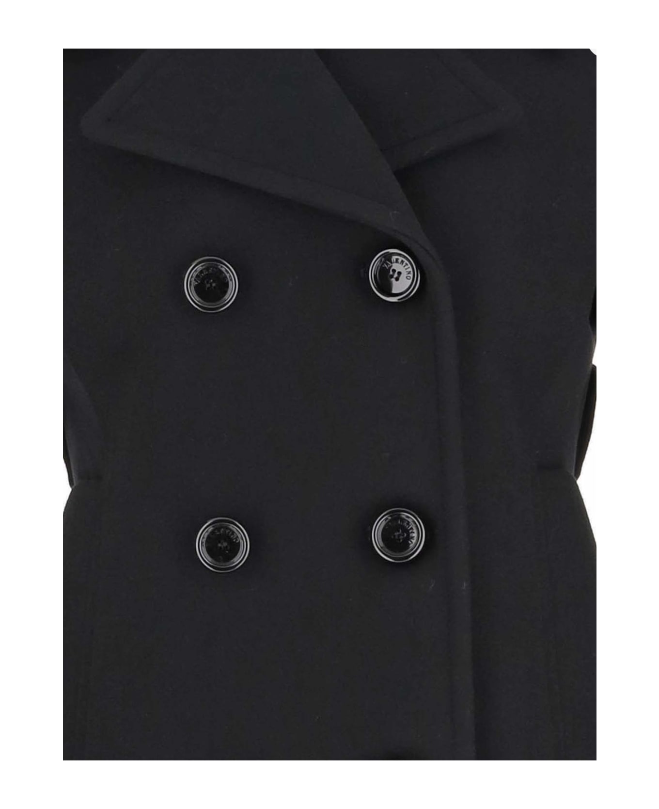 Valentino Black Wool Coat - NERO