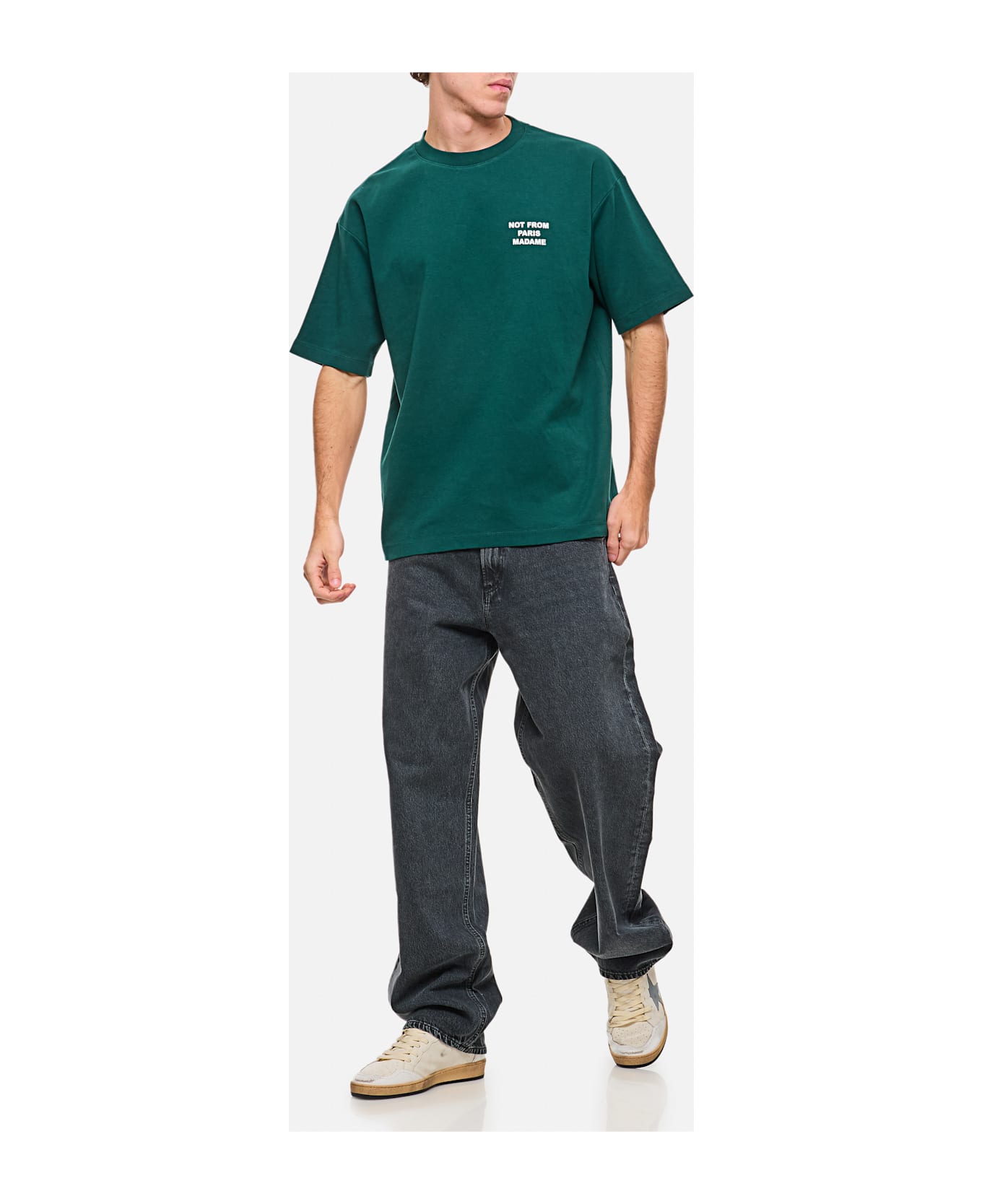 Drôle de Monsieur T-shirt Slogan - Green