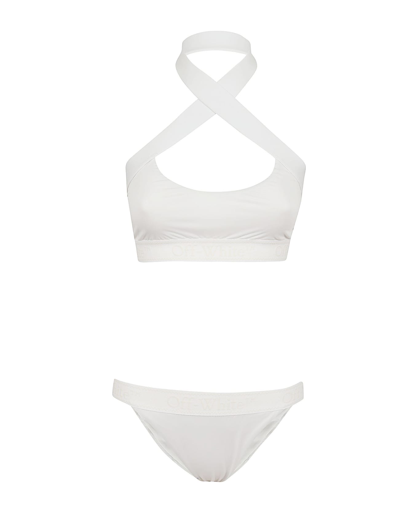 Off-White Logoband Cross Bikini - Coconut Milk Cocon