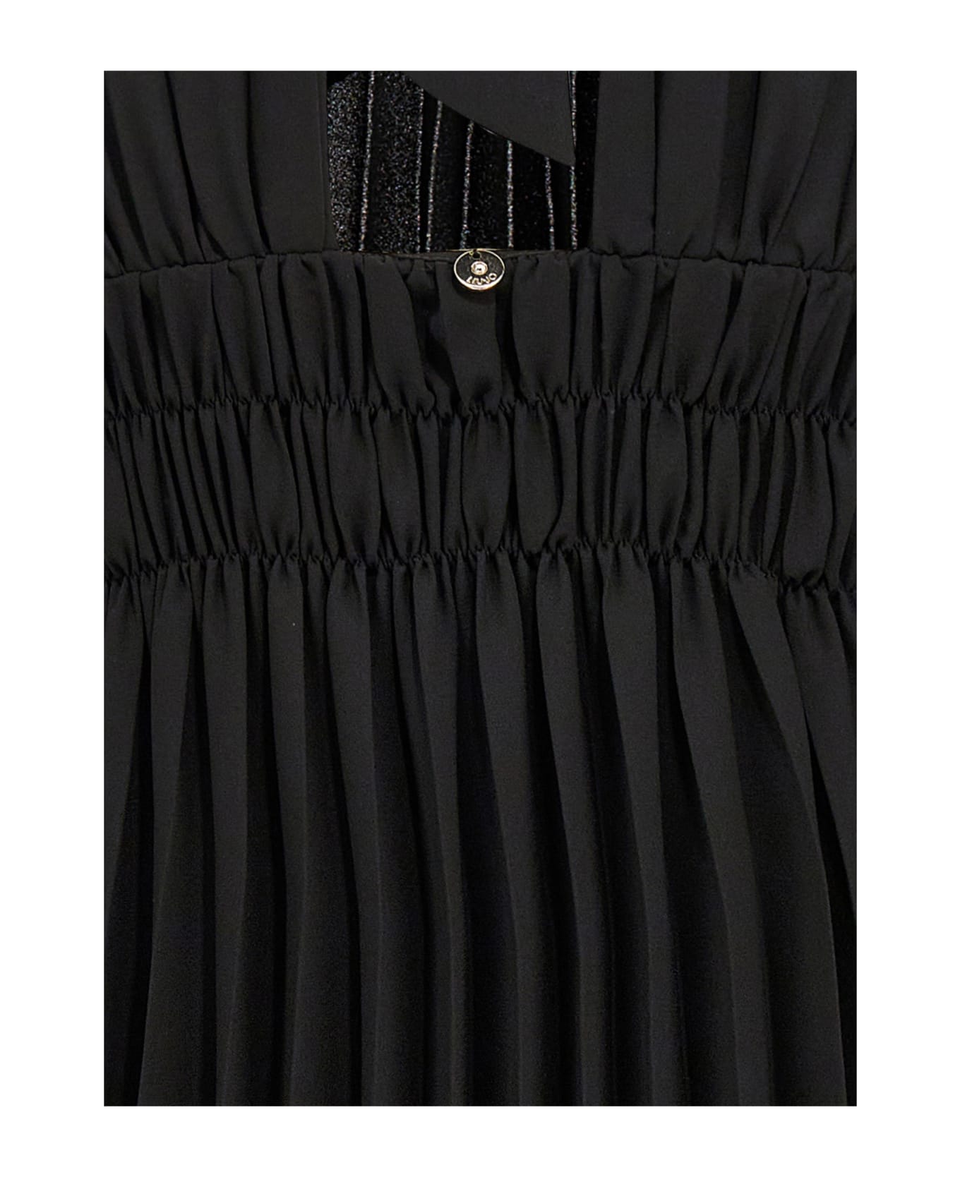 Liu-Jo Pleated Georgette Dress - Black  