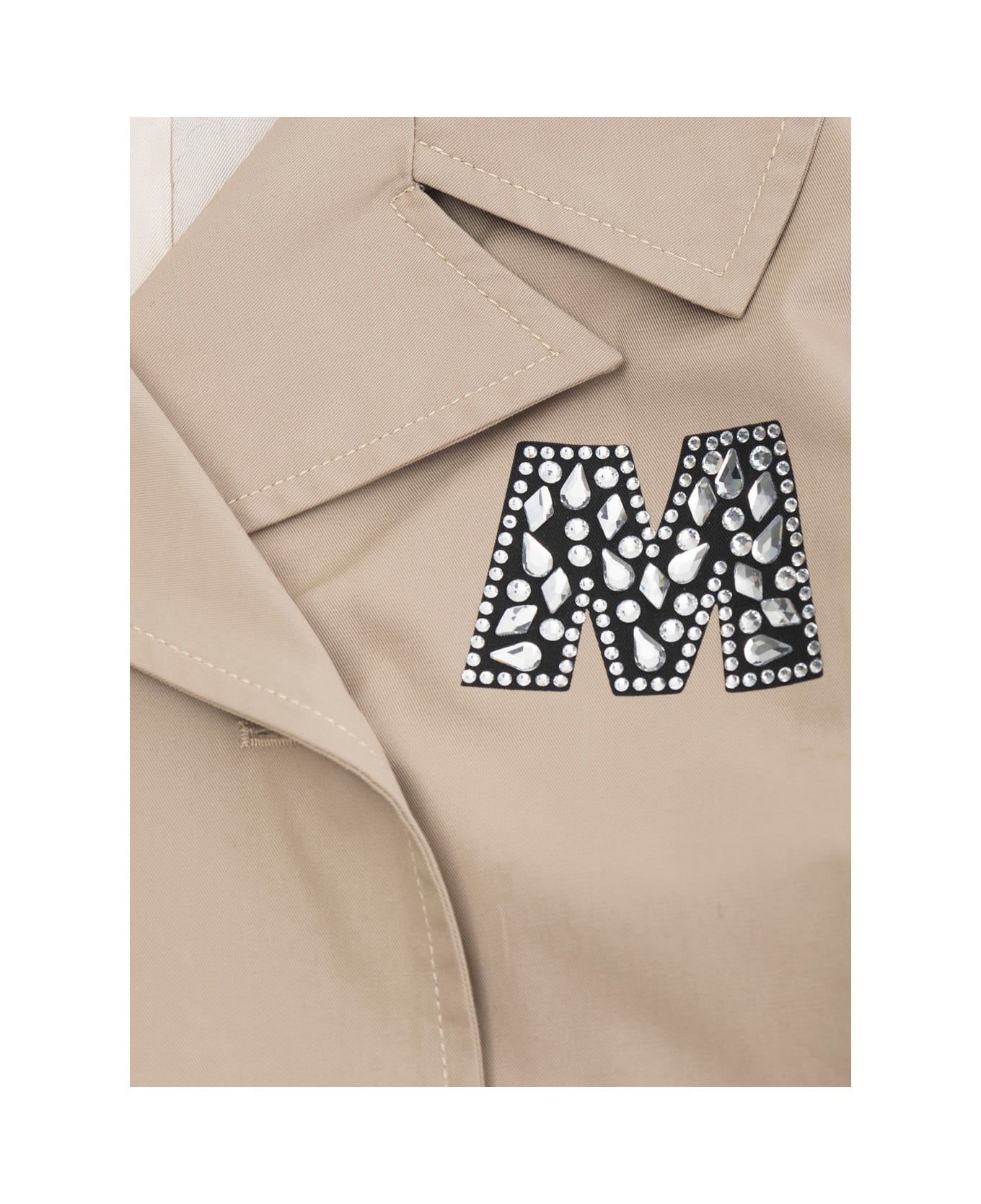 Marni Beige Double-breasted Jacket With Notched Revers And Logo Detail On The Front In Cototn Girl - Beige