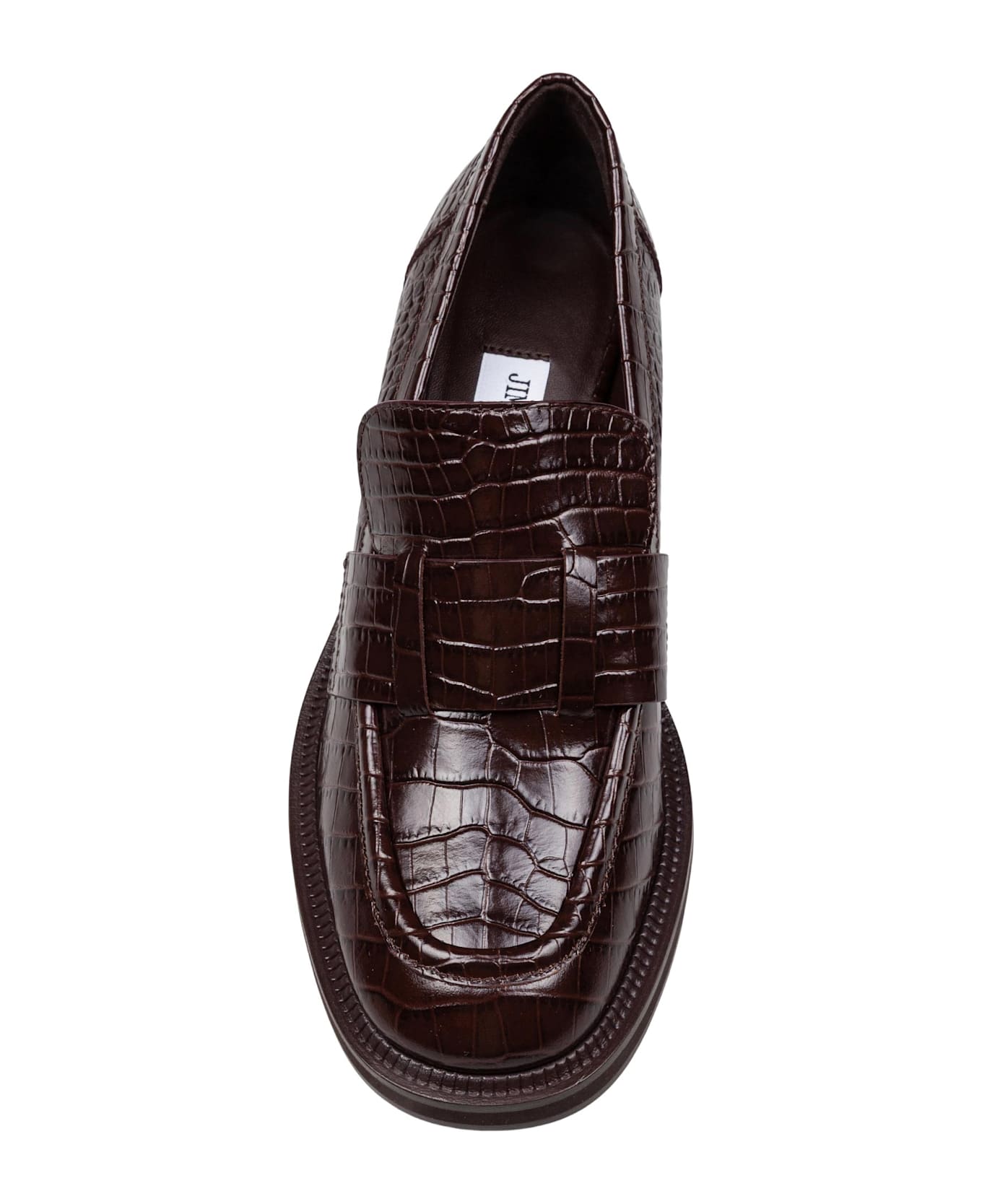 Jimmy Choo Tylor Loafer In Crocodile Print Leather, Chocolate Color - Chocolate