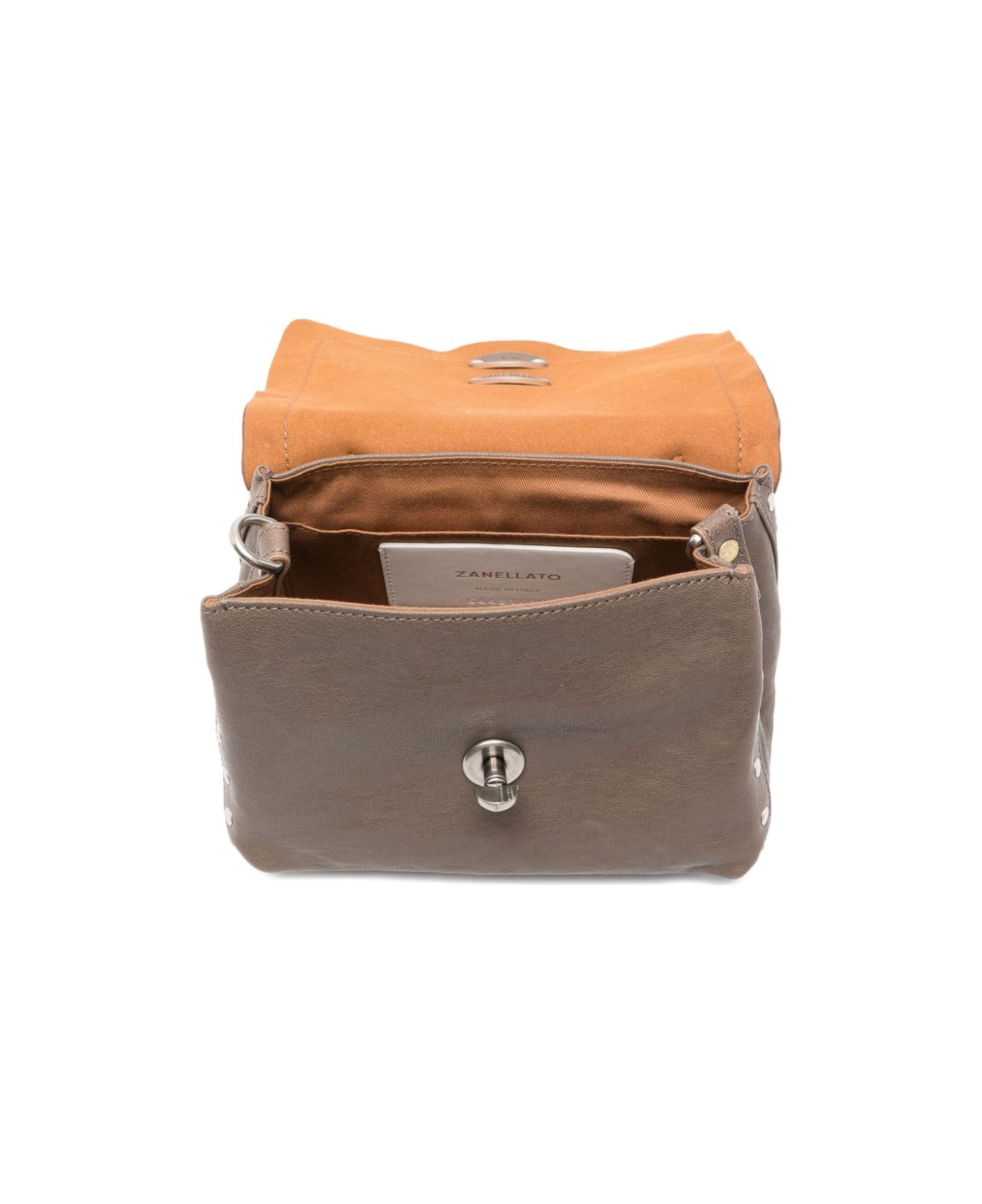 Zanellato Postina Tabacco Baby Leather Handbag - Grey