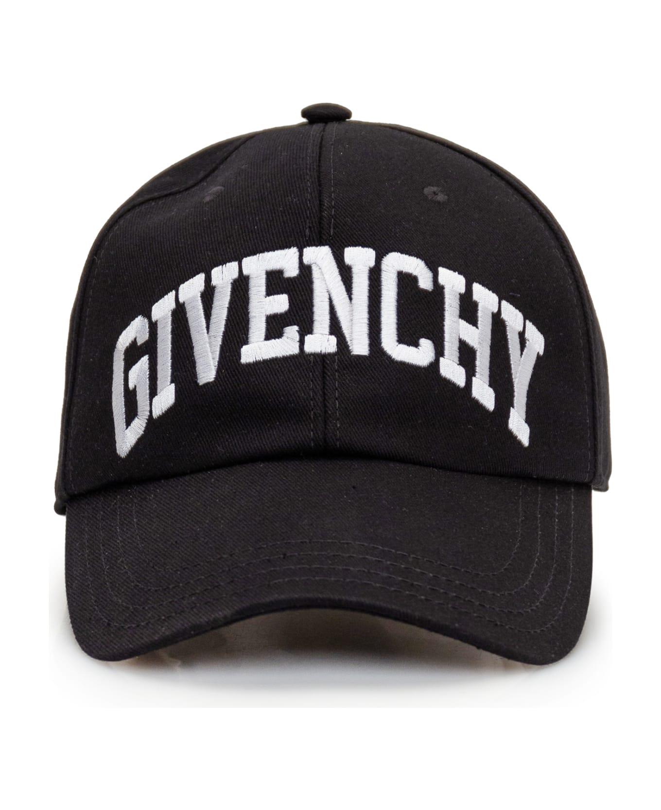 Givenchy Black Baseball Flat hat With Givenchy College Embroidery - Black