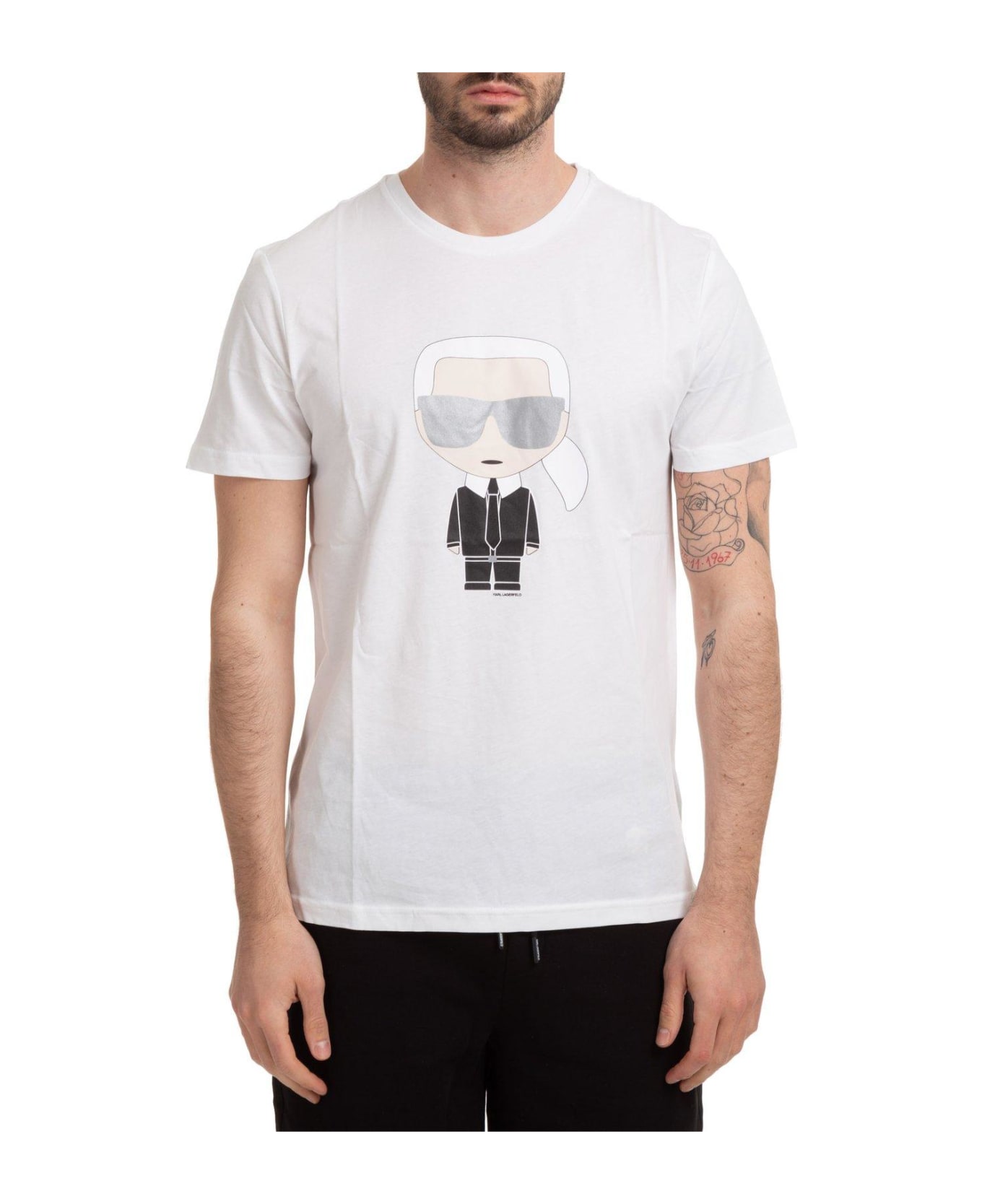 Karl Lagerfeld Karl Printed Crewneck T-shirt - WHITE