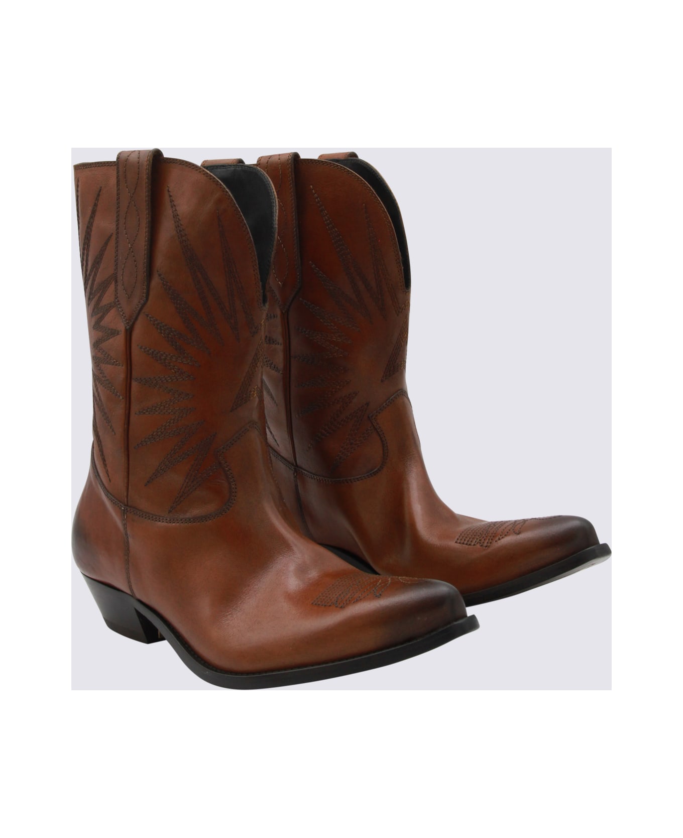 Golden Goose Tan Leather Boots - Brown