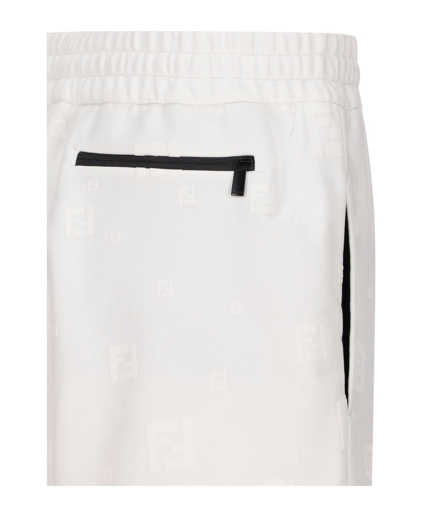 Fendi Ff Flocked Motif Bermuda Shorts - WHITE
