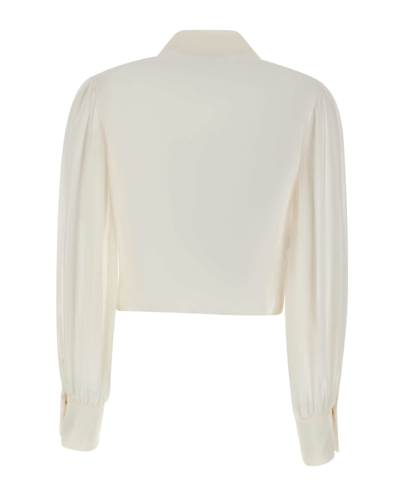 Elisabetta Franchi 'events' Silk Georgette Shirt - WHITE ブラウス