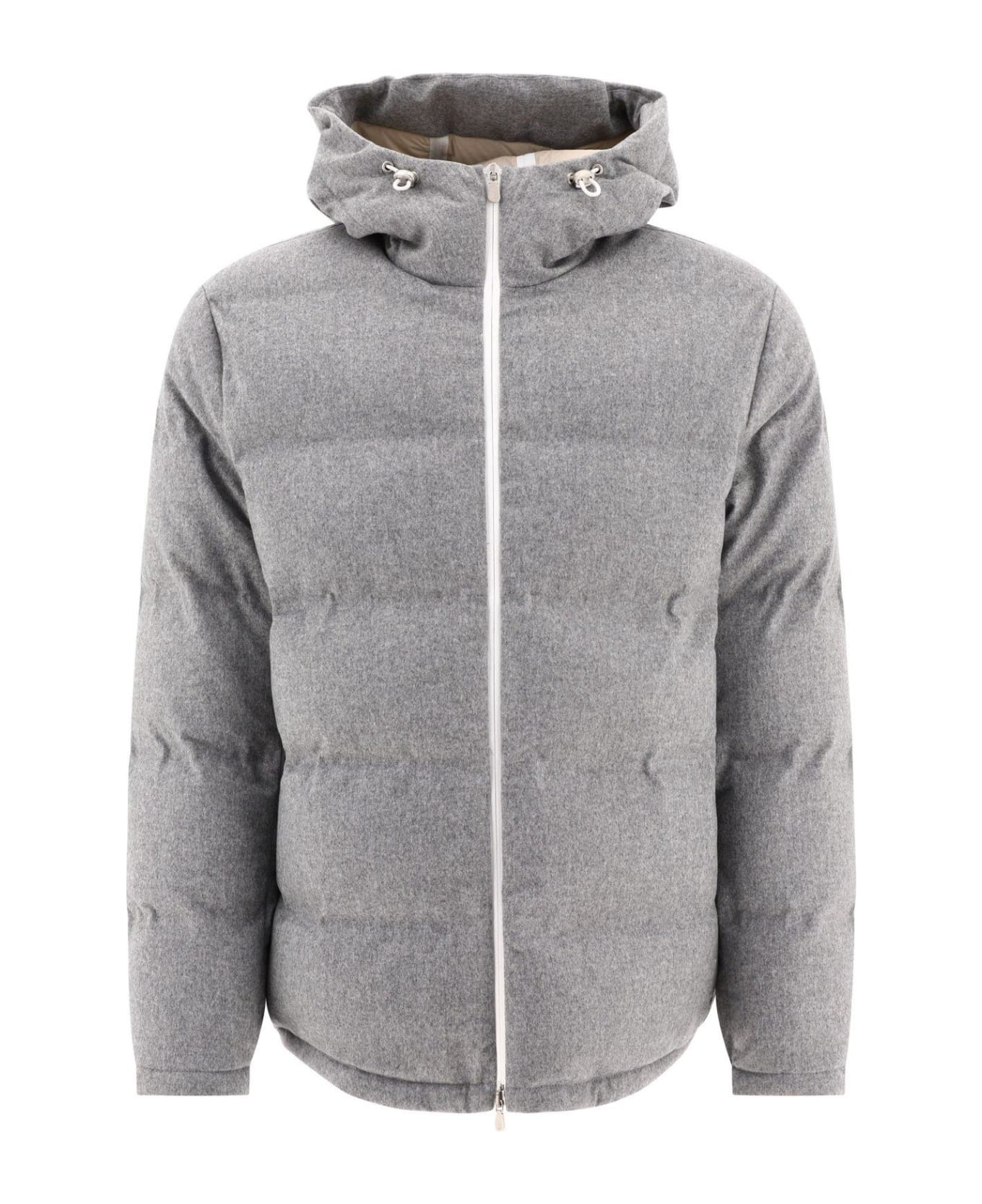 Brunello Cucinelli Zip-up Padded Hooded Down Jacket