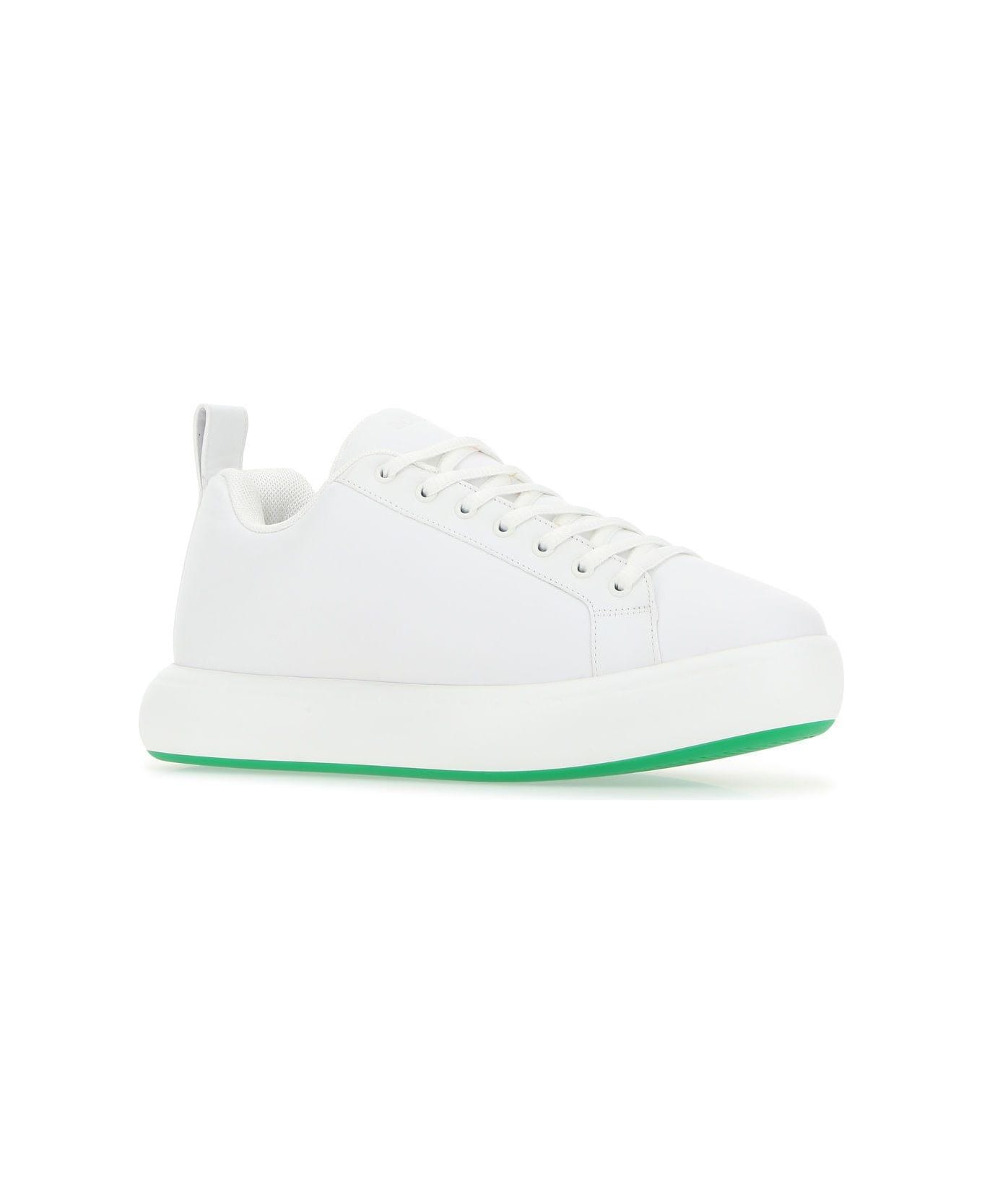 Bottega Veneta White Leather Tennis Sneakers - WHITE スニーカー