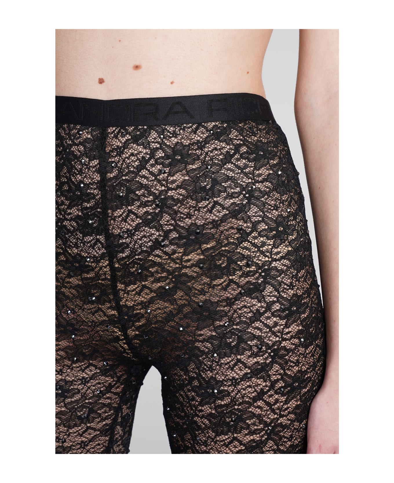 スパッツ・レギンス ALESSANDRA RICH Rhinestone lace leggings Alessandra Rich Rhinestone Lace Leggings | italist