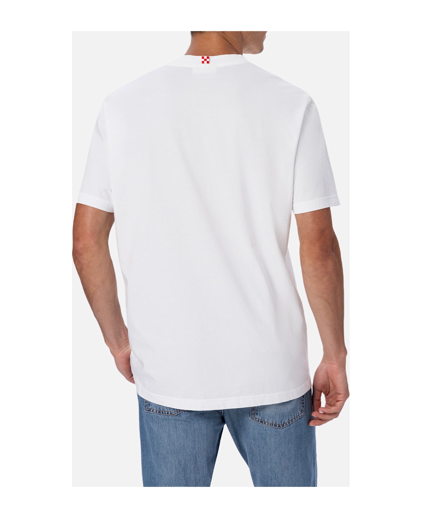 MC2 Saint Barth Man Classic Fit Cotton Jersey T-shirt Portofino With Formentera Aperitif Embroidery - WHITE