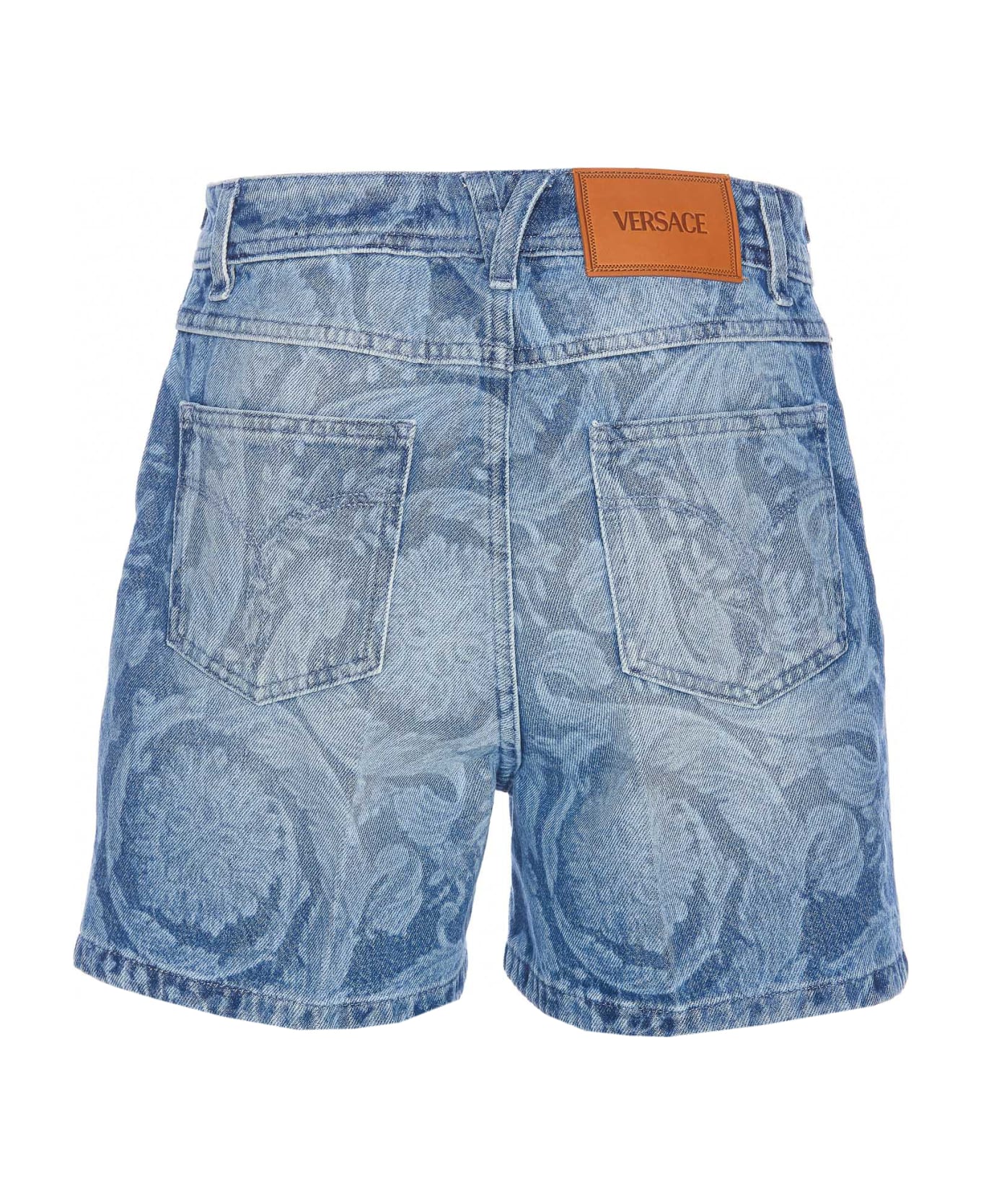 Versace Barocco Print Shorts - Blue ショートパンツ