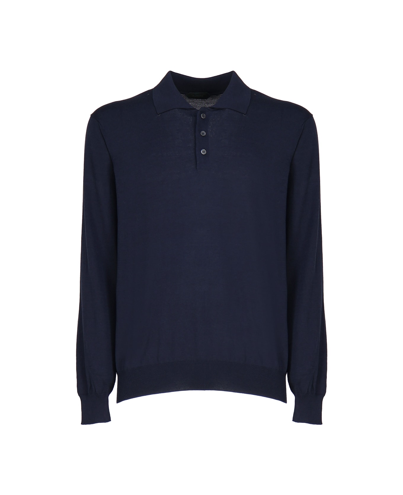 Zanone Long-sleeved Polo Shirt - Blu