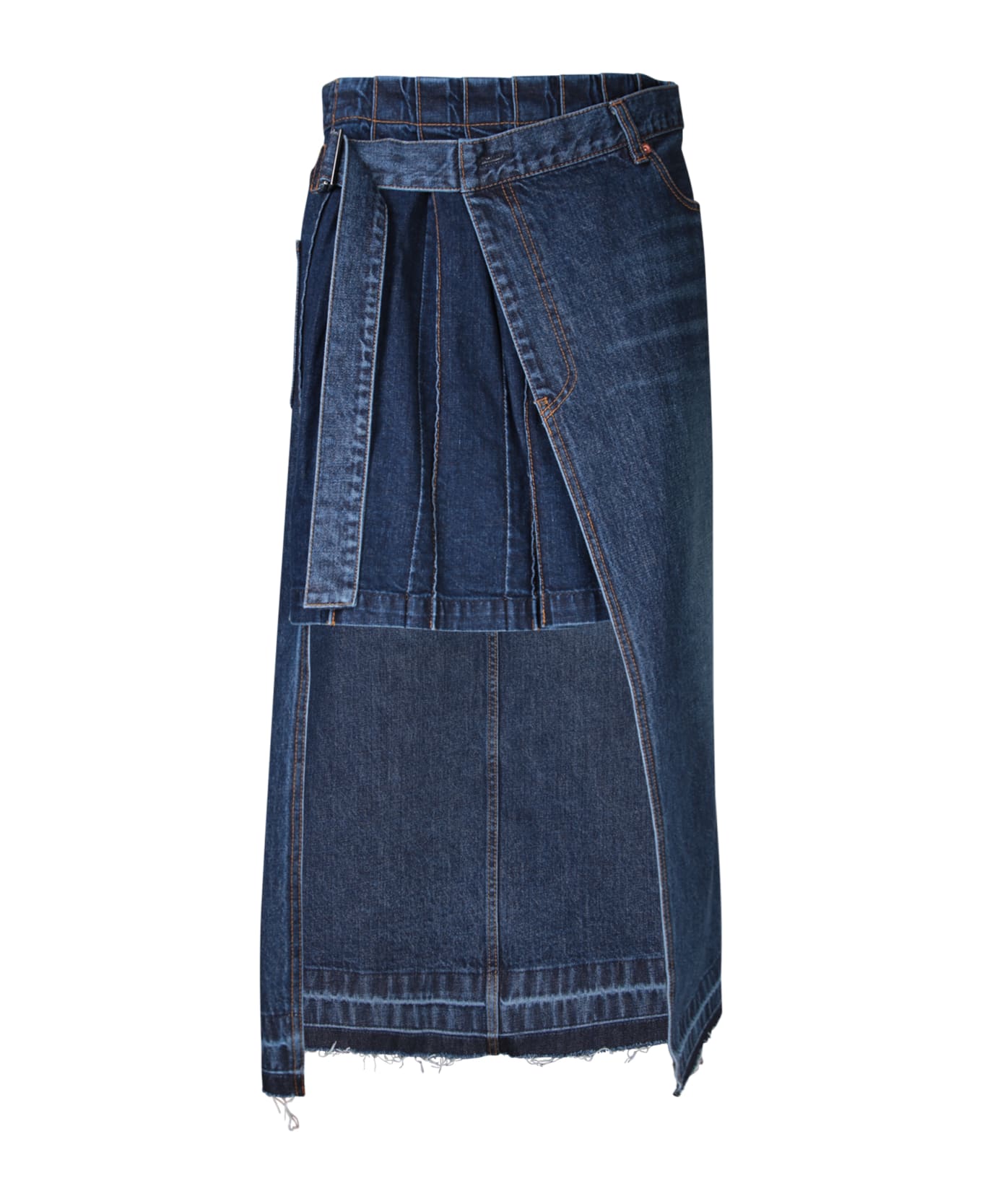 Sacai Blue Asymmetric Denim Skirt - Blue