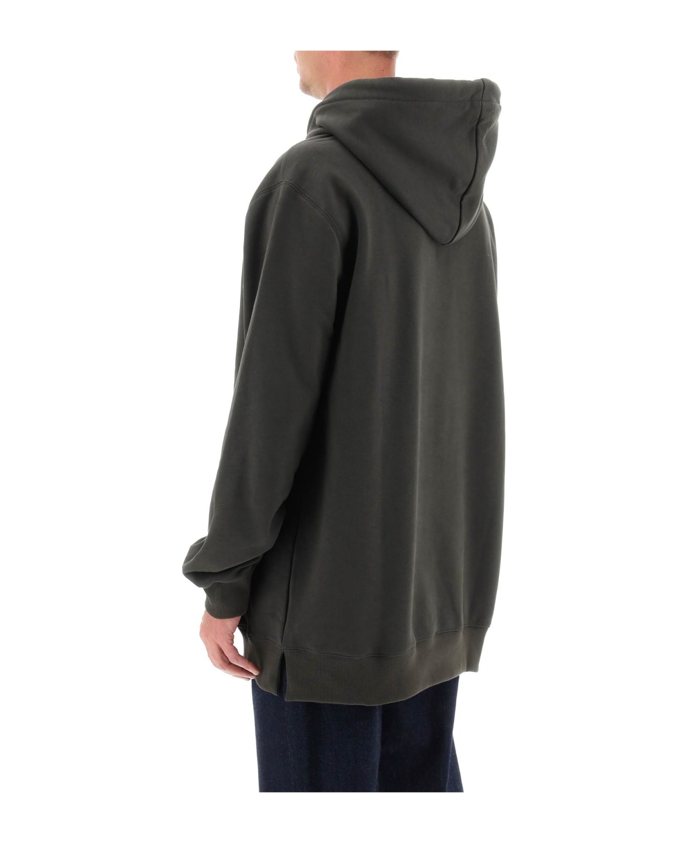 Lanvin Hoodie With Curb Embroidery - GREY フリース