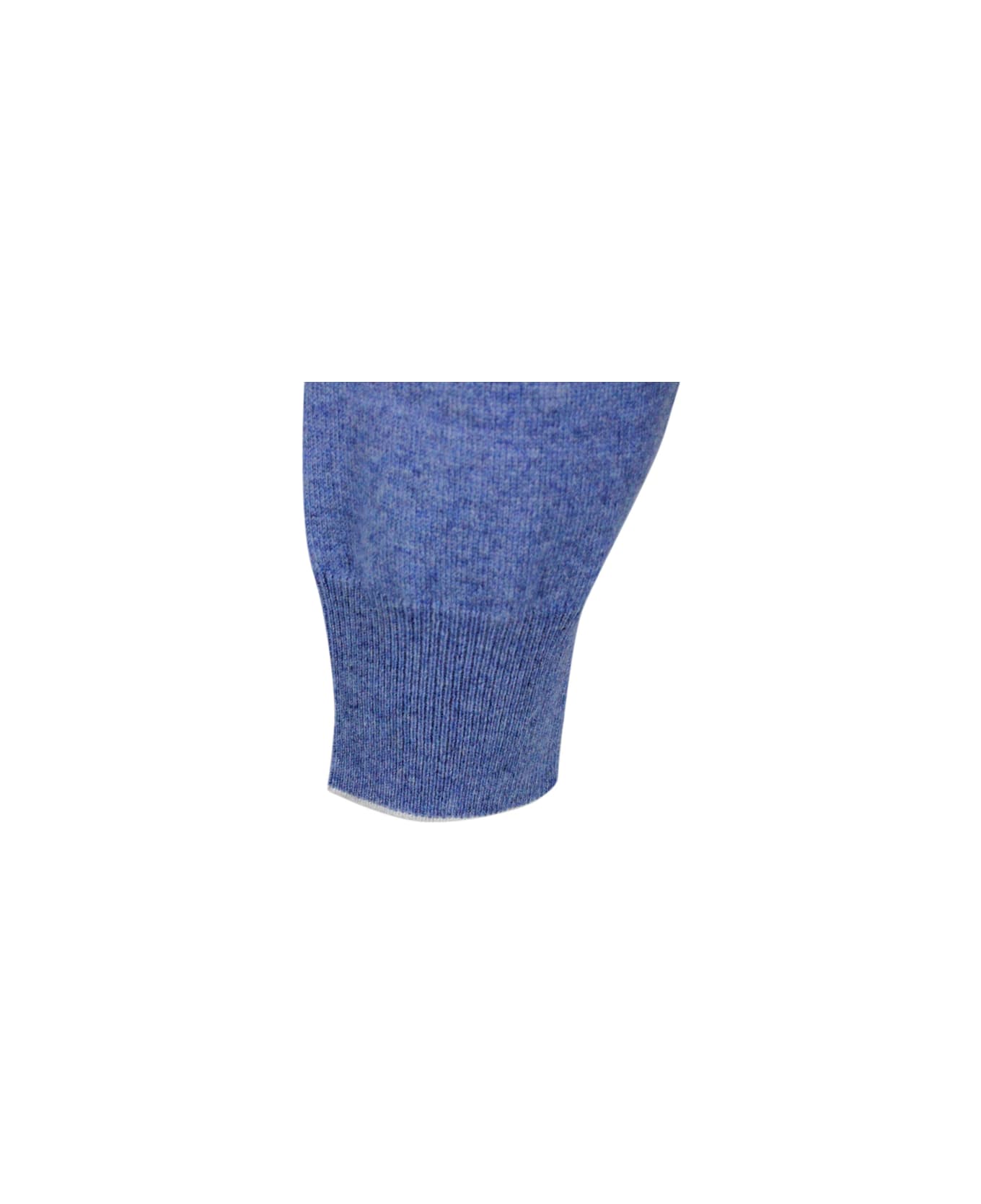 Brunello Cucinelli Long-sleeved Crew-neck Sweater - Light Blu Melange ニットウェア
