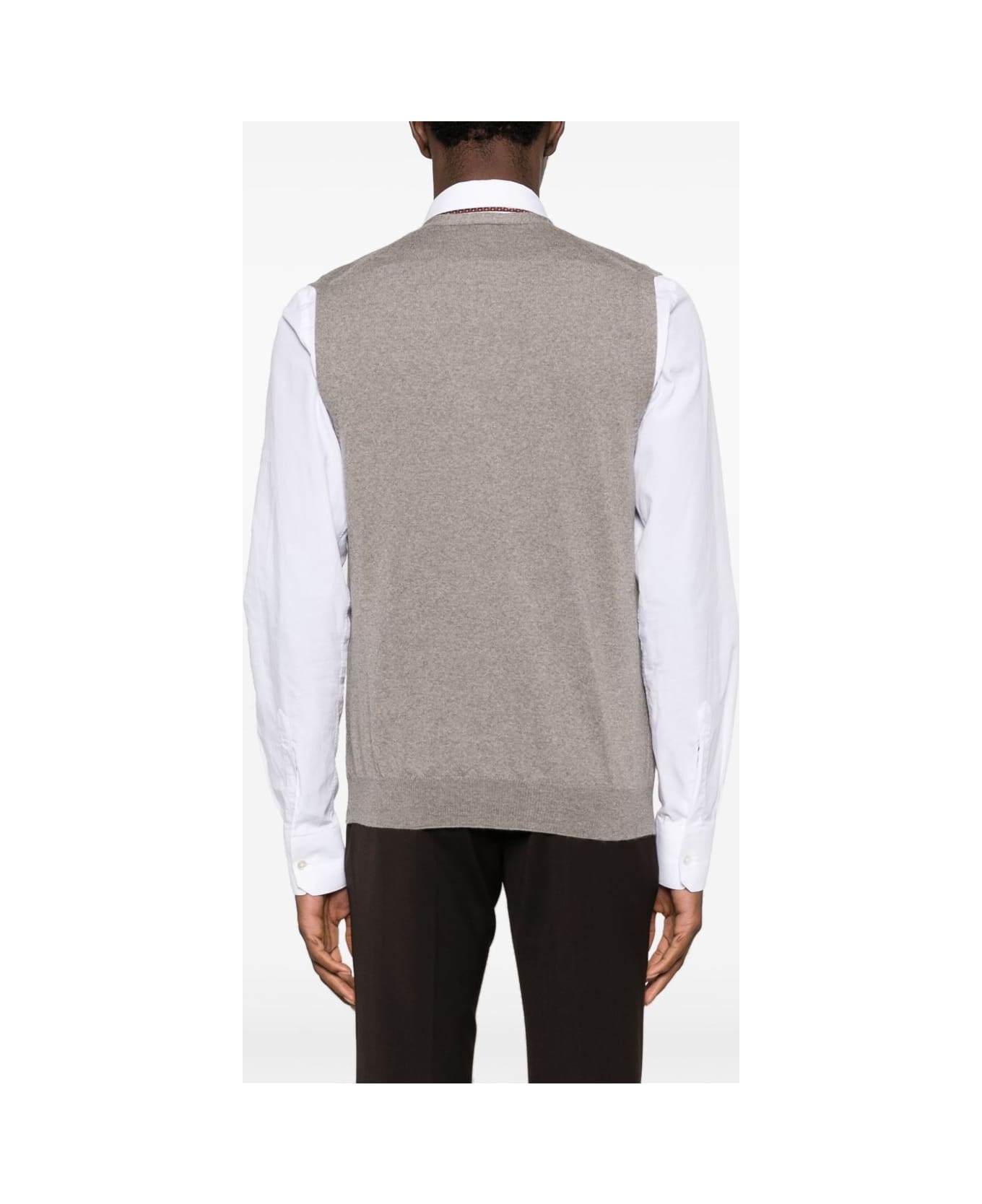 Barba Napoli Barba V-neck Cardigan - Grey