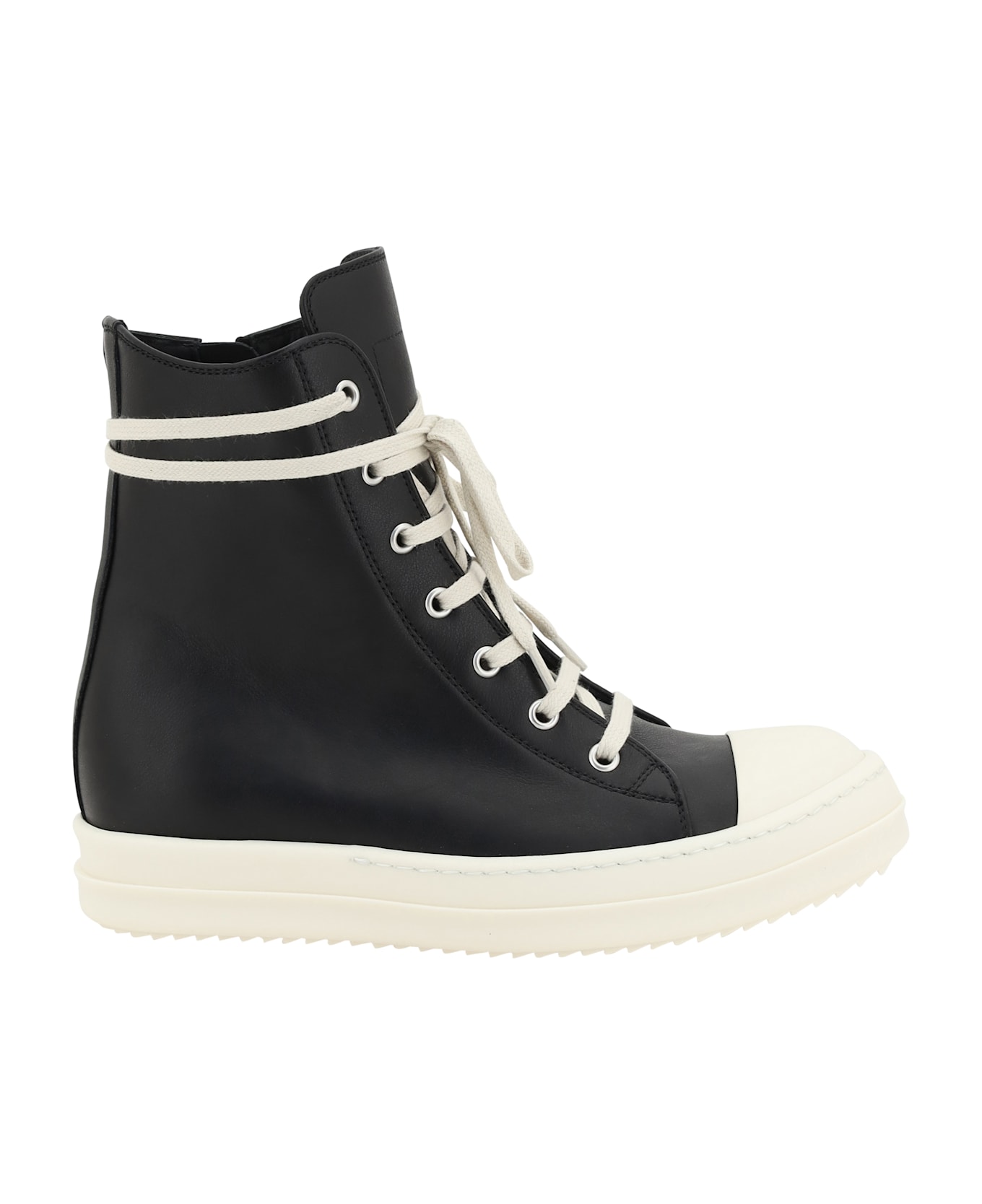 Rick Owens Leather Sneakers - Black