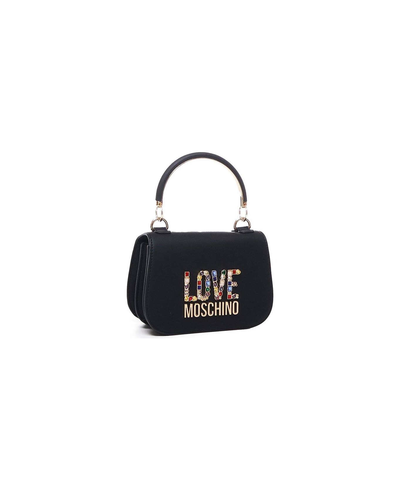 Love Moschino Logo-embellished Top Handle Bag - Nero