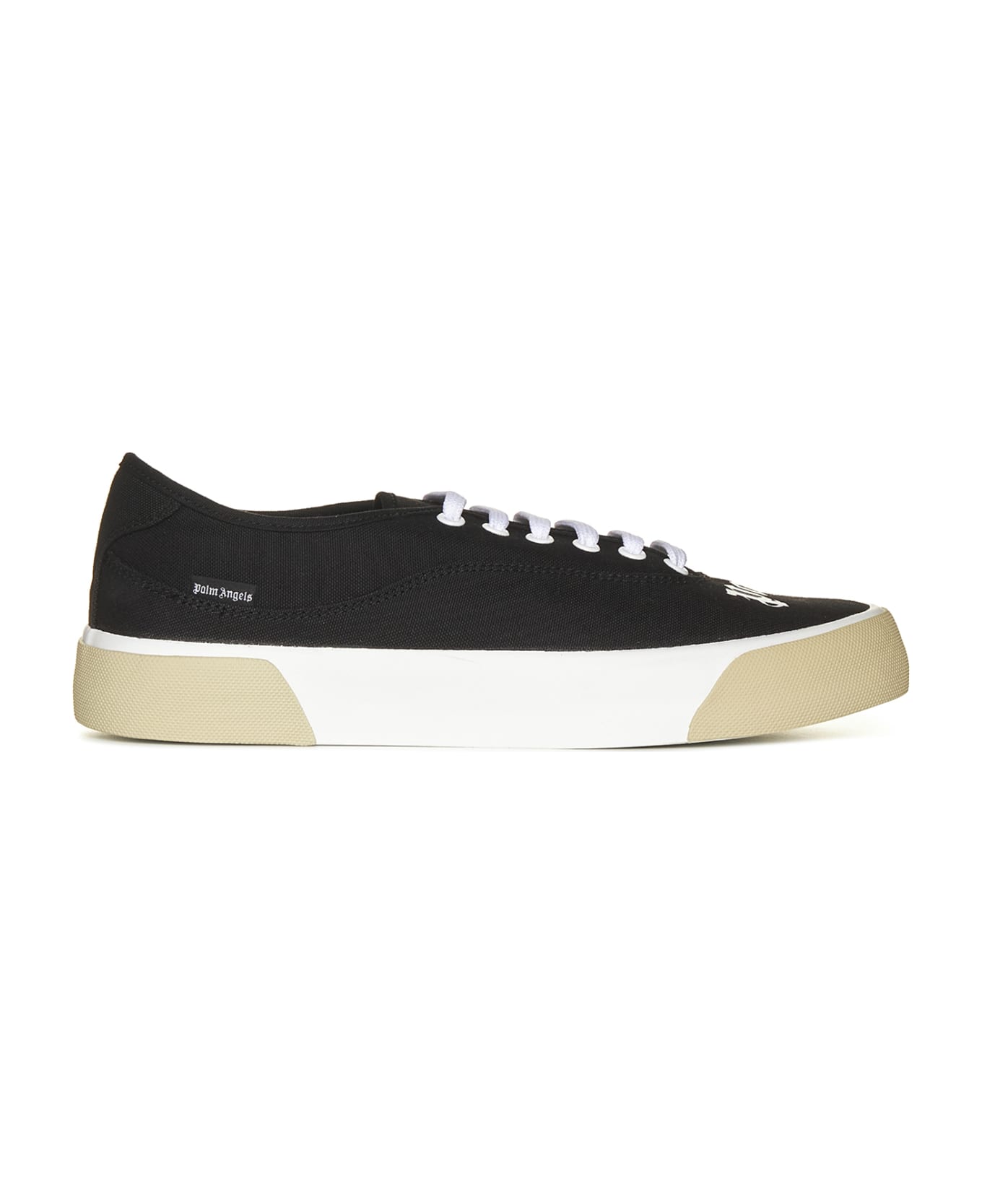 Palm Angels Logo Printed Lace-up Sneakers - Black white