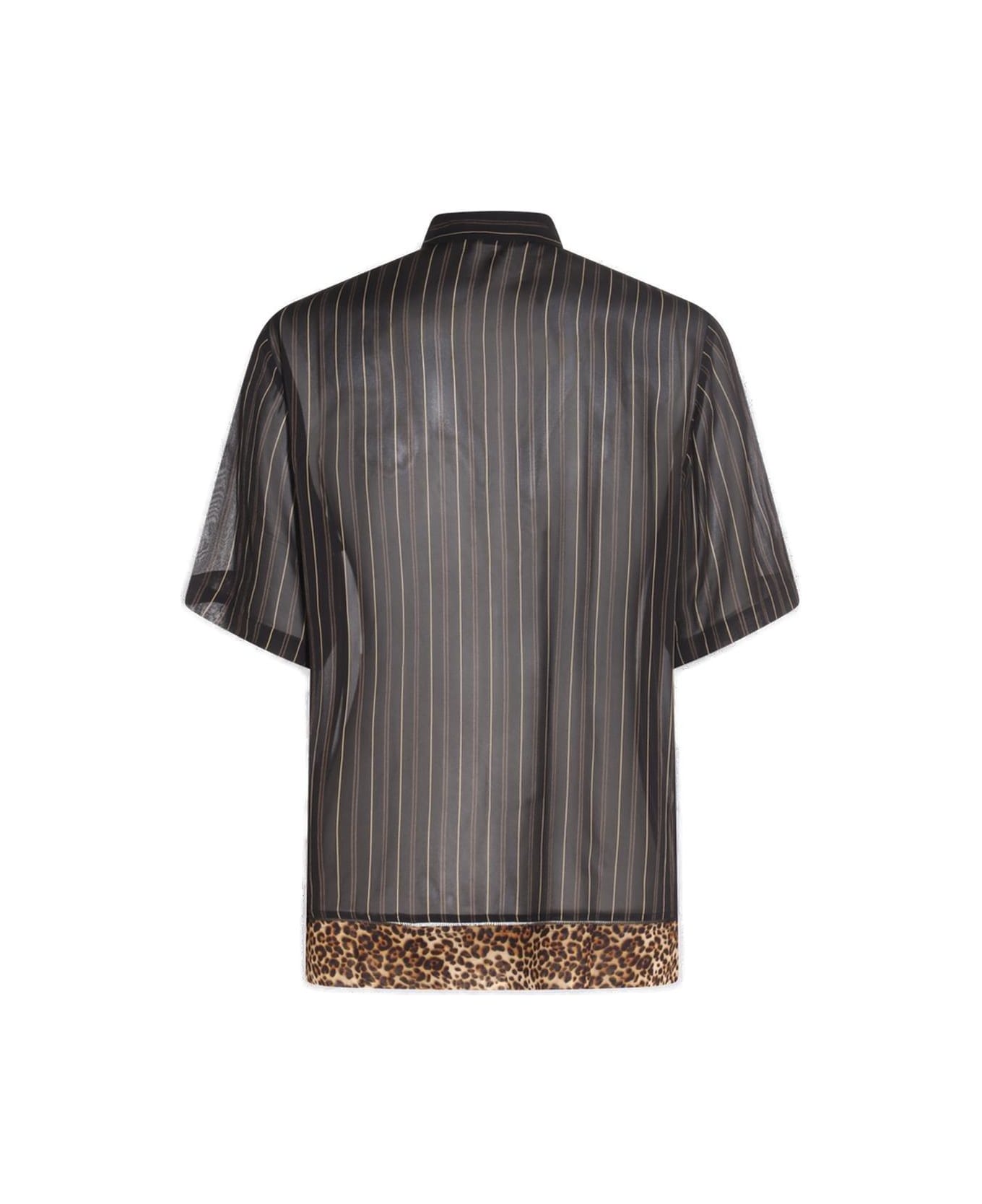 Dries Van Noten Panelled Button-up Shirt - Black
