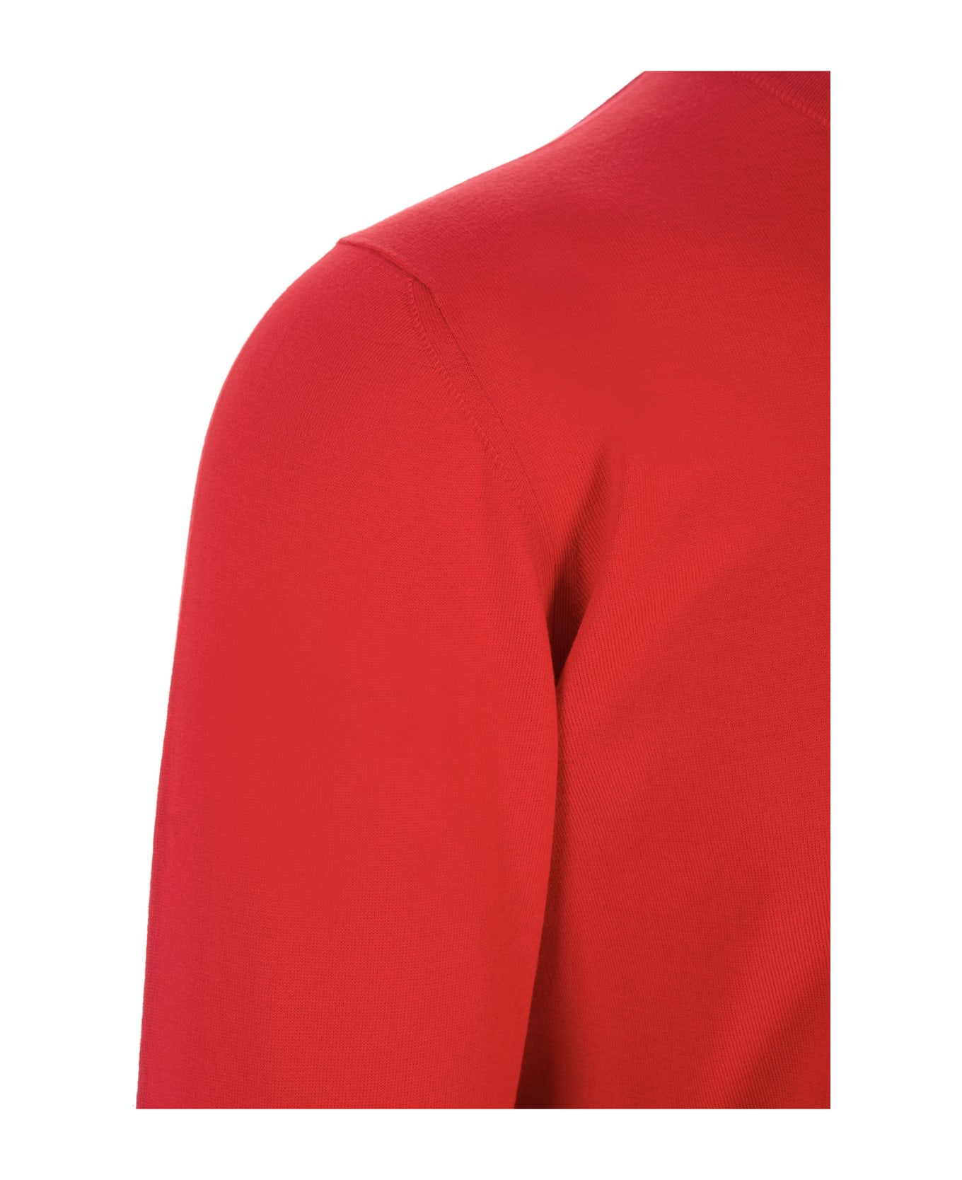 Kiton Red Wool Crew Neck Sweater - Rosso