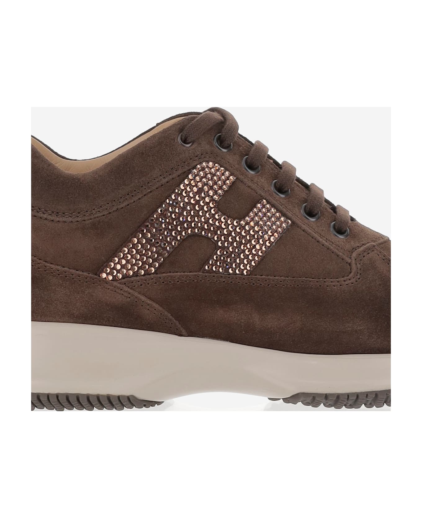 Hogan Suede Interactive Sneakers - Marrone scuro