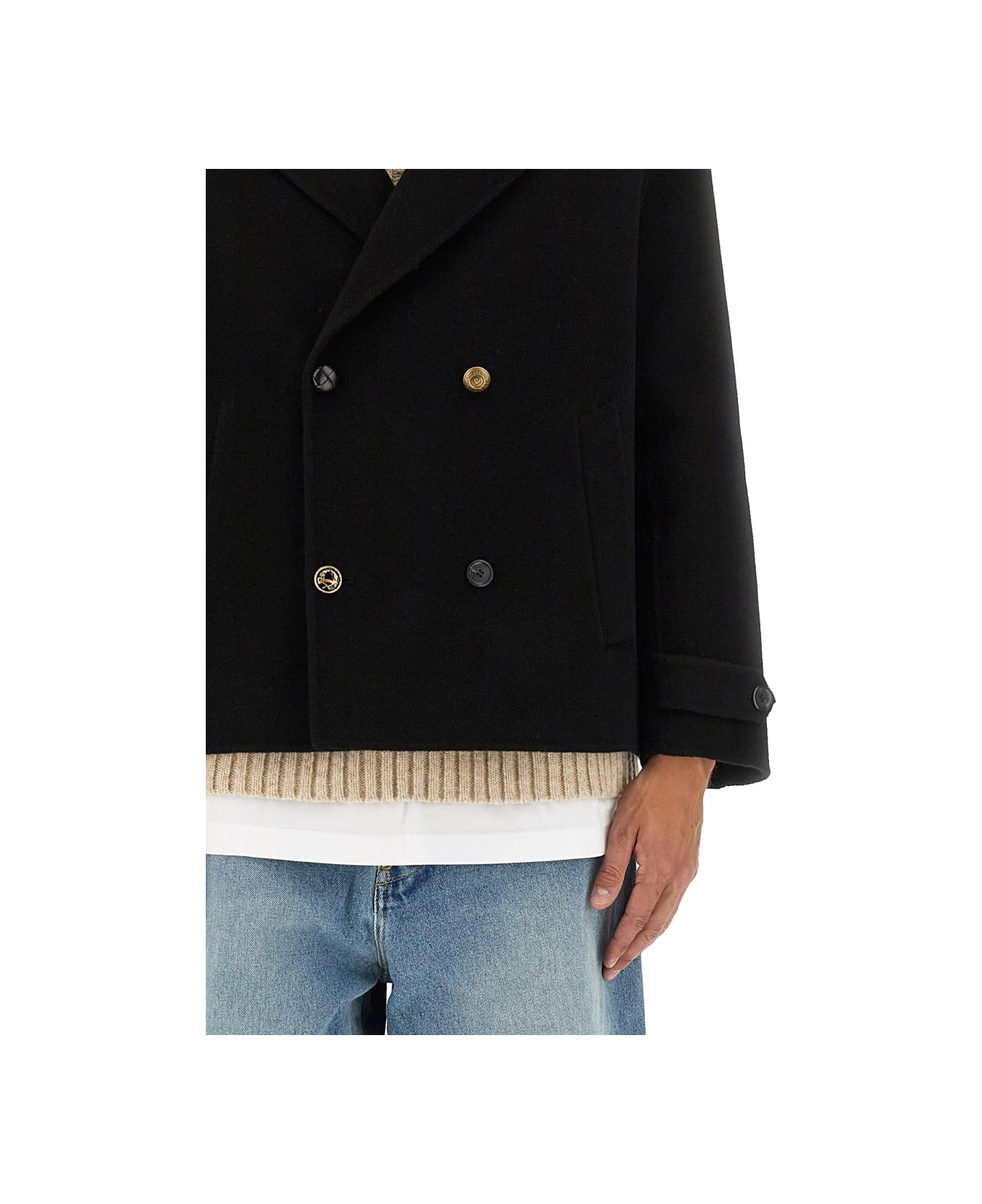 Moschino Double-breasted Jacket - BLACK