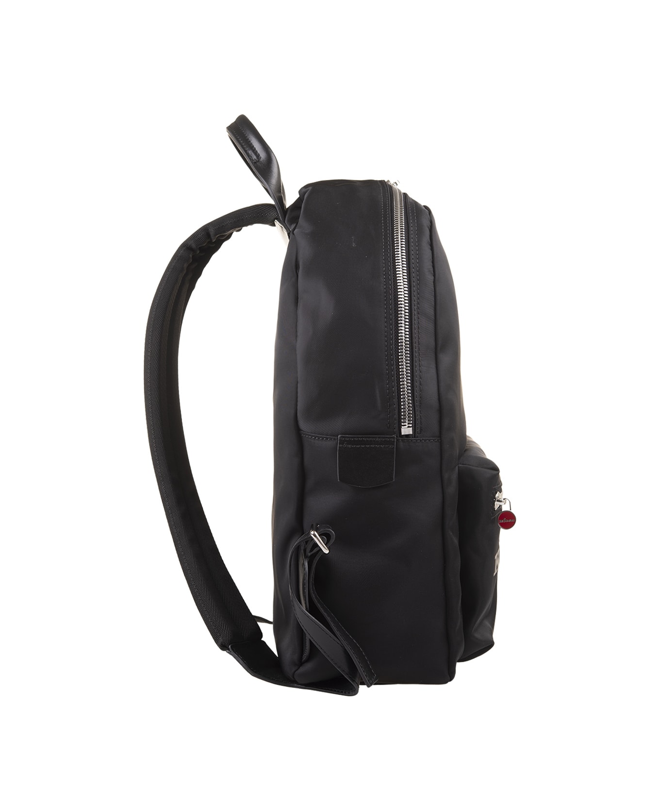 Kiton Black Nylon Backpack With Logo - Black