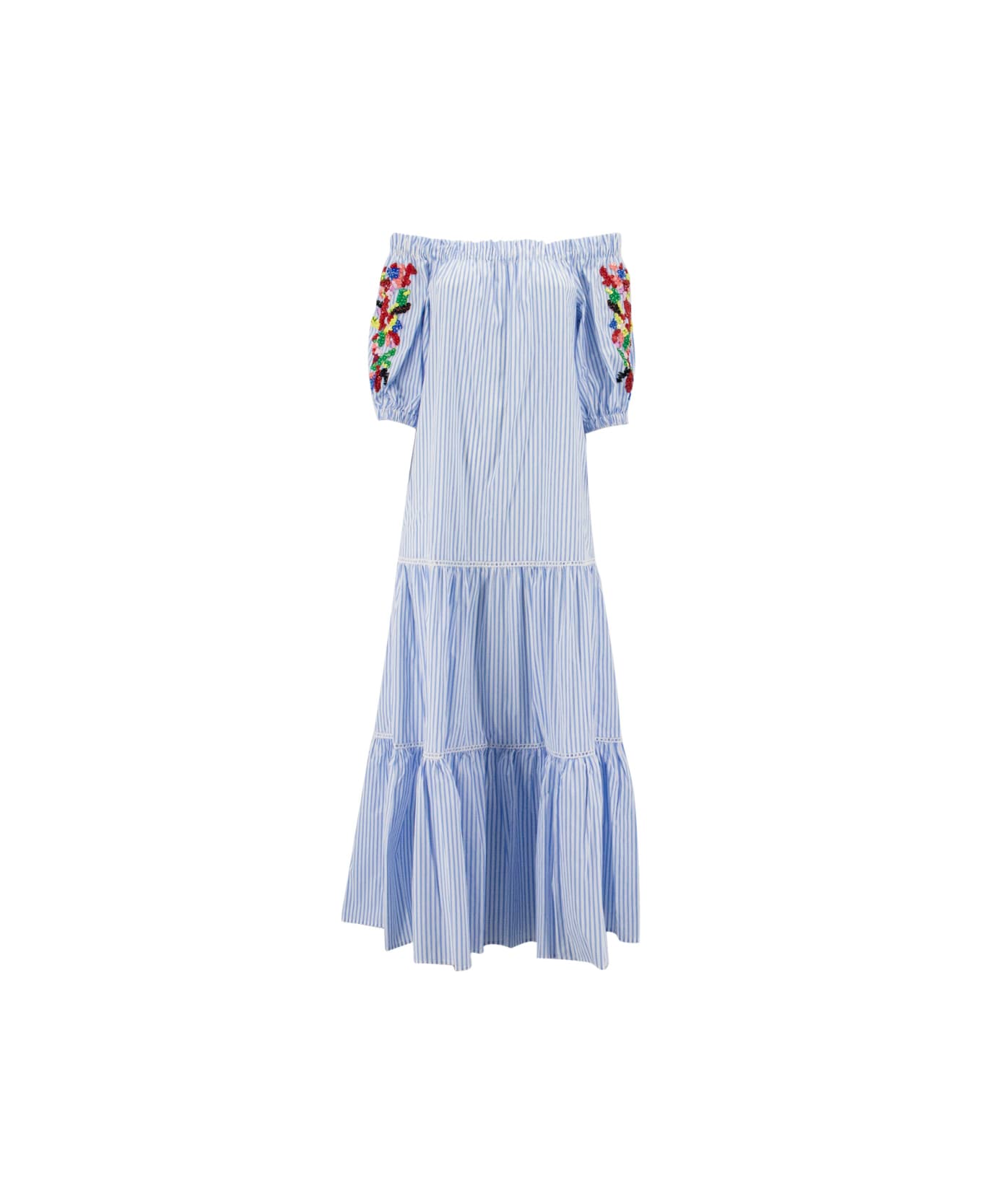 Ermanno Firenze Dress - WHITE  BLUE